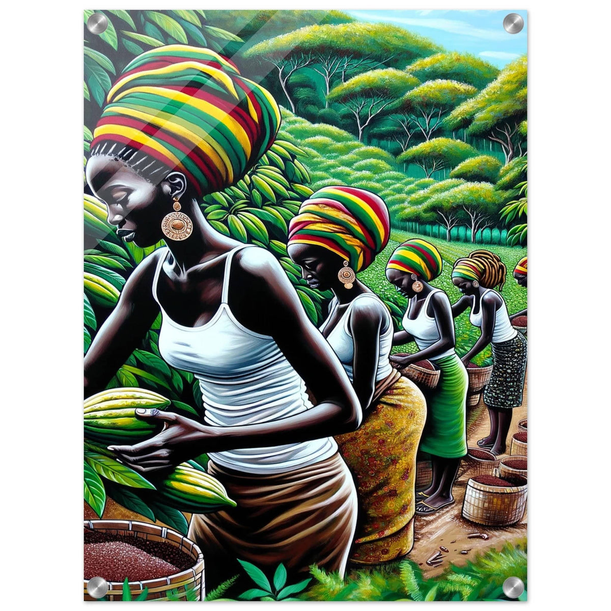 My Store Print Material 45x60 cm / 18x24″ Cocoa Farming Sisters One Acrylic Print