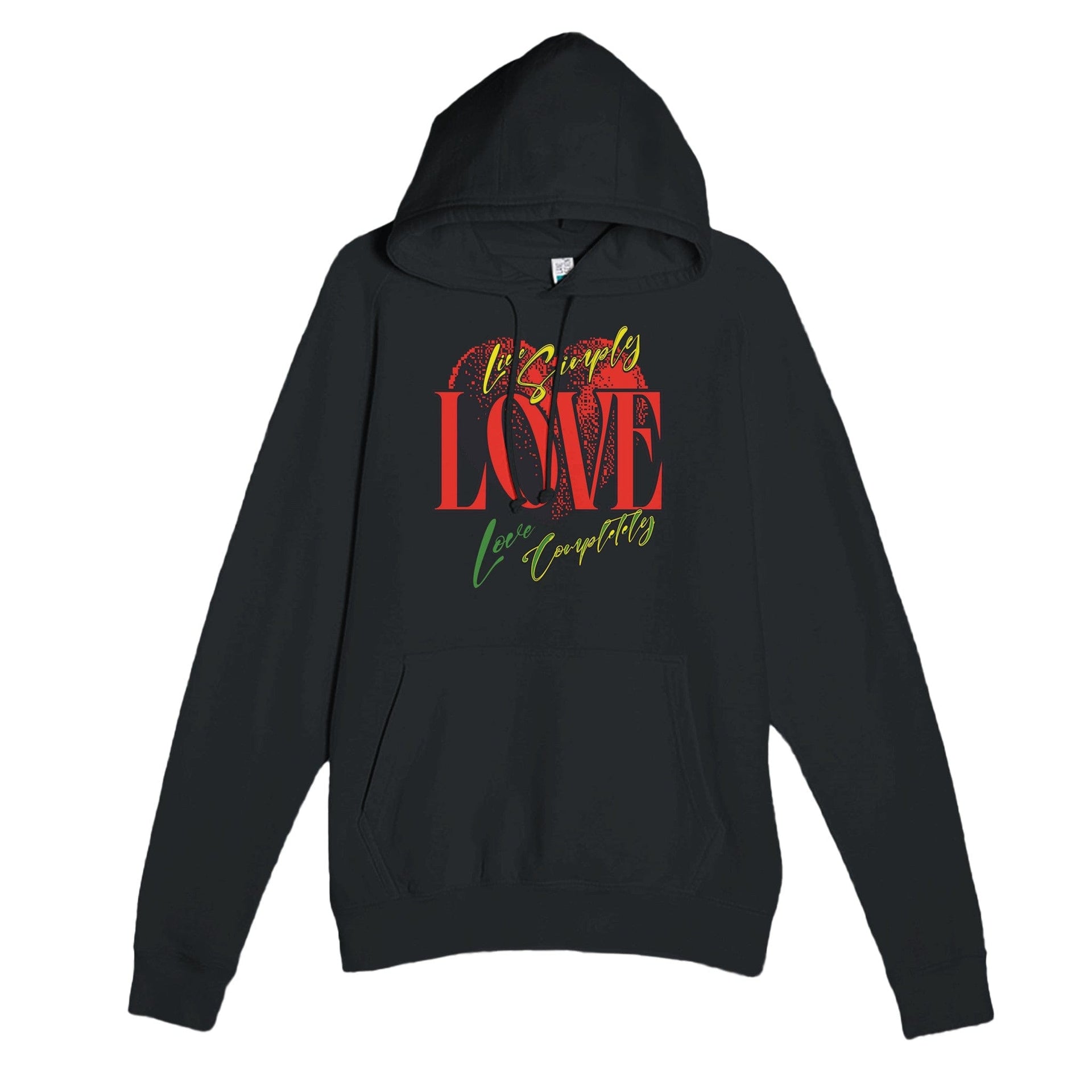 My Store Print Material Black / XS Live Simple Love Completely - Premium Unisex Pullover Hoodie | Laneseven LS13001