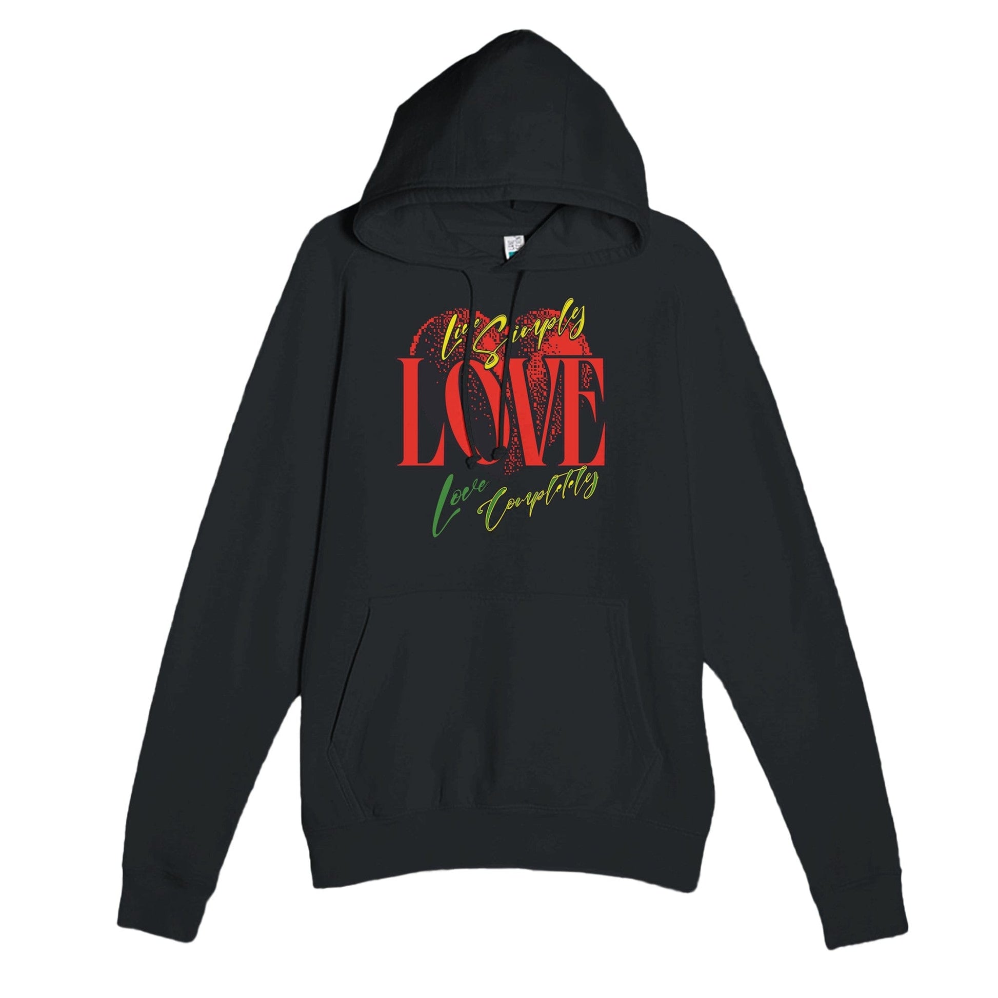 My Store Print Material Black / XS Live Simple Love Completely - Premium Unisex Pullover Hoodie | Laneseven LS13001