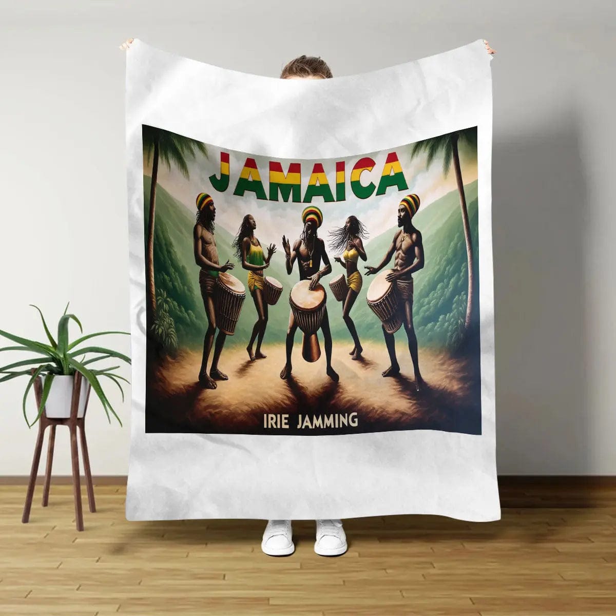 Stylish3Tees.com Colorful / 50X40 Jamaica IRIE Jamming Premium Throw Blanket
