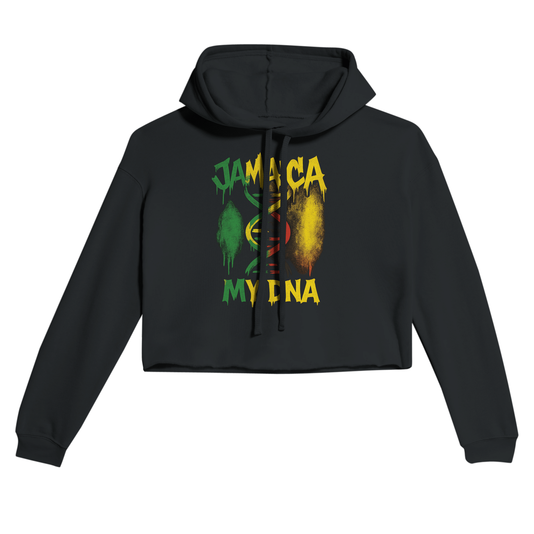 Gelato Crop Top Hoodie Black / S Jamaica My DNA SR1 Women's Cropped Hoodie | Bella + Canvas 7502
