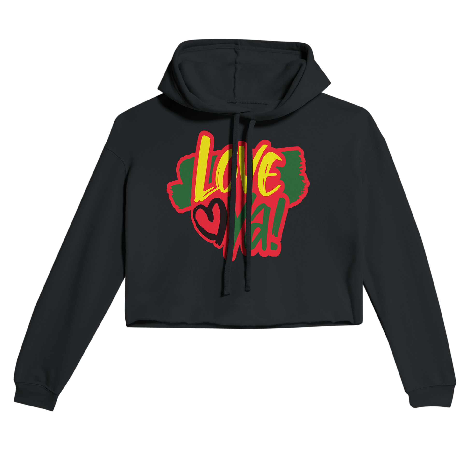 Gelato Crop Top Hoodie Black / S Love Ya! Women's Cropped Hoodie | Bella + Canvas 7502