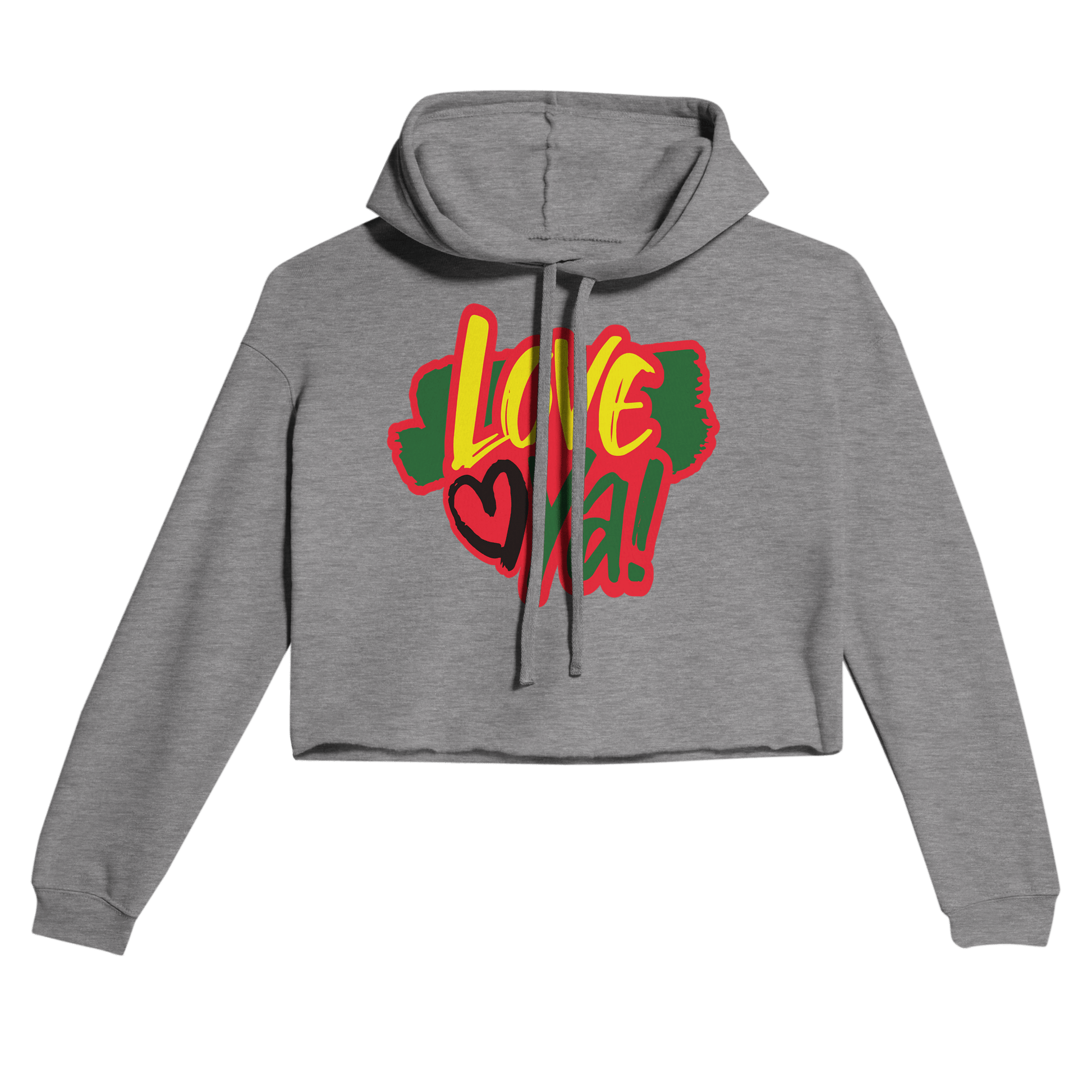 Gelato Crop Top Hoodie Dark Gray Heather / S Love Ya! Women's Cropped Hoodie | Bella + Canvas 7502