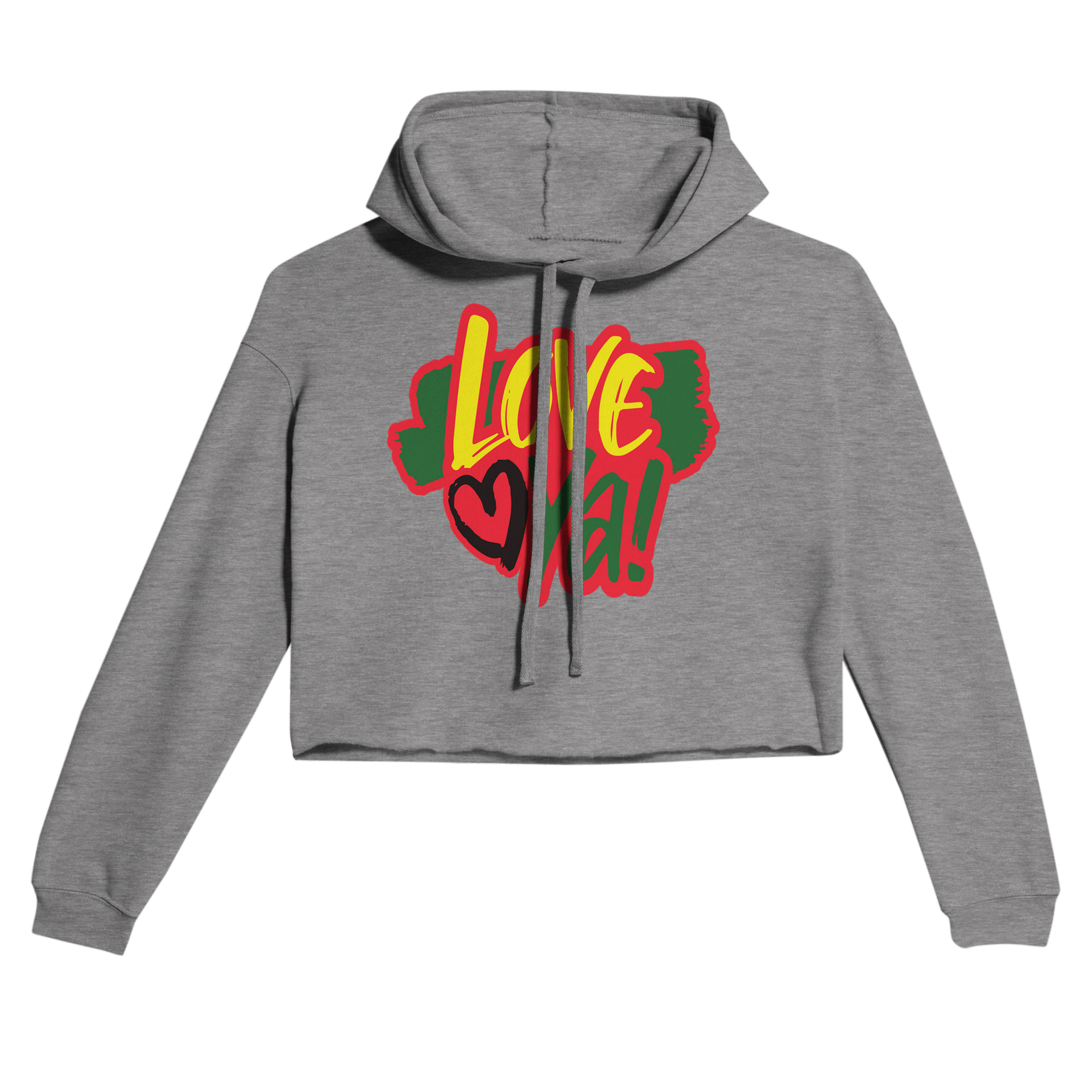 Gelato Crop Top Hoodie Dark Gray Heather / S Love Ya! Women's Cropped Hoodie | Bella + Canvas 7502