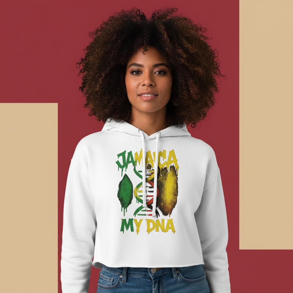 Gelato Crop Top Hoodie Jamaica My DNA SR1 Women's Cropped Hoodie | Bella + Canvas 7502