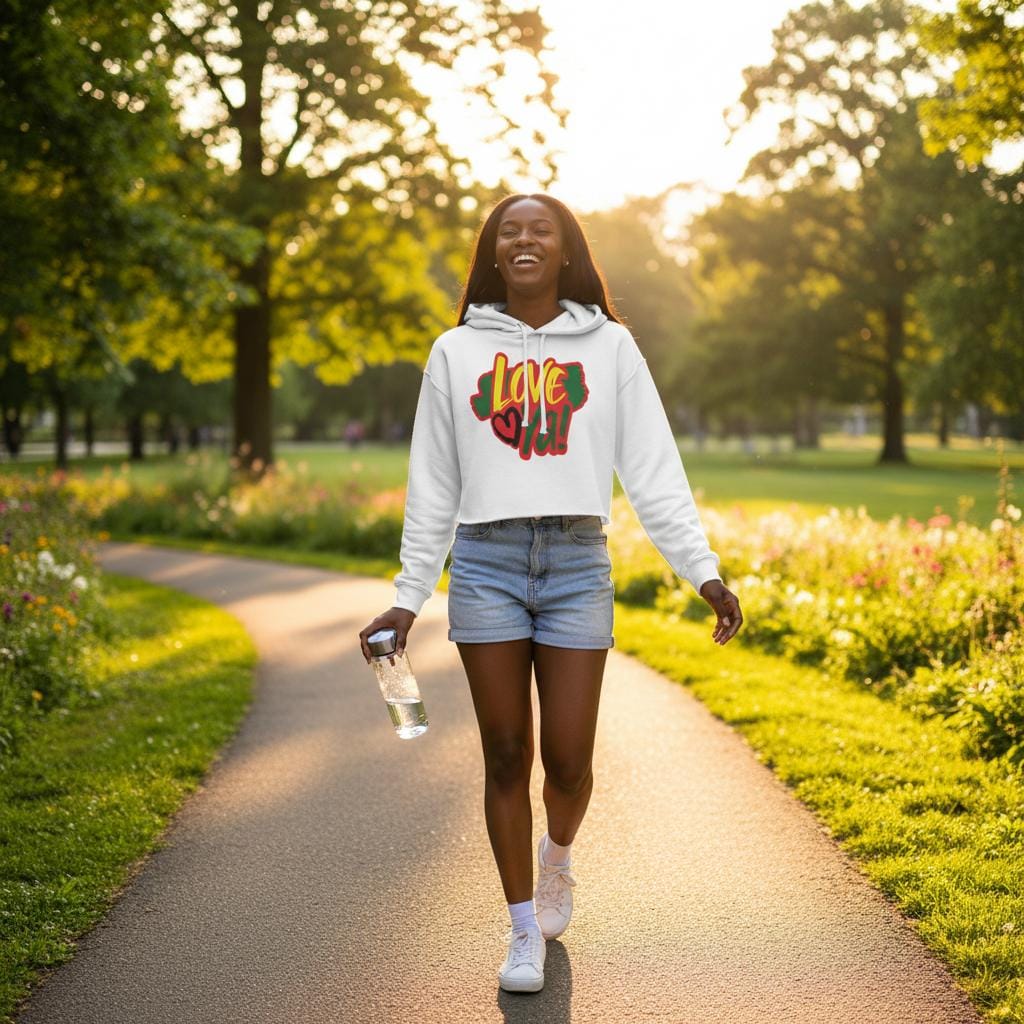Gelato Crop Top Hoodie Love Ya! Women's Cropped Hoodie | Bella + Canvas 7502