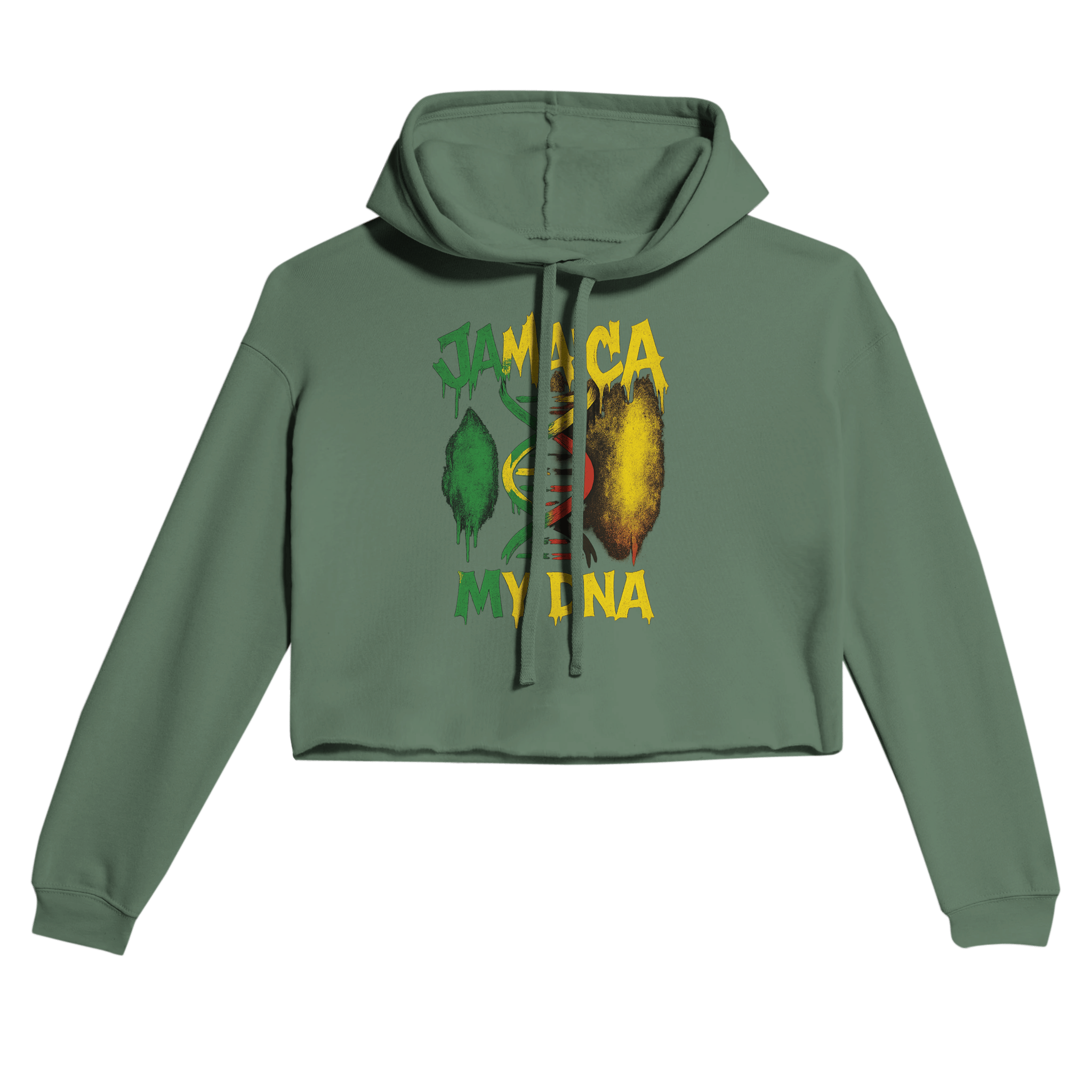 Gelato Crop Top Hoodie Military Green / S Jamaica My DNA SR1 Women's Cropped Hoodie | Bella + Canvas 7502