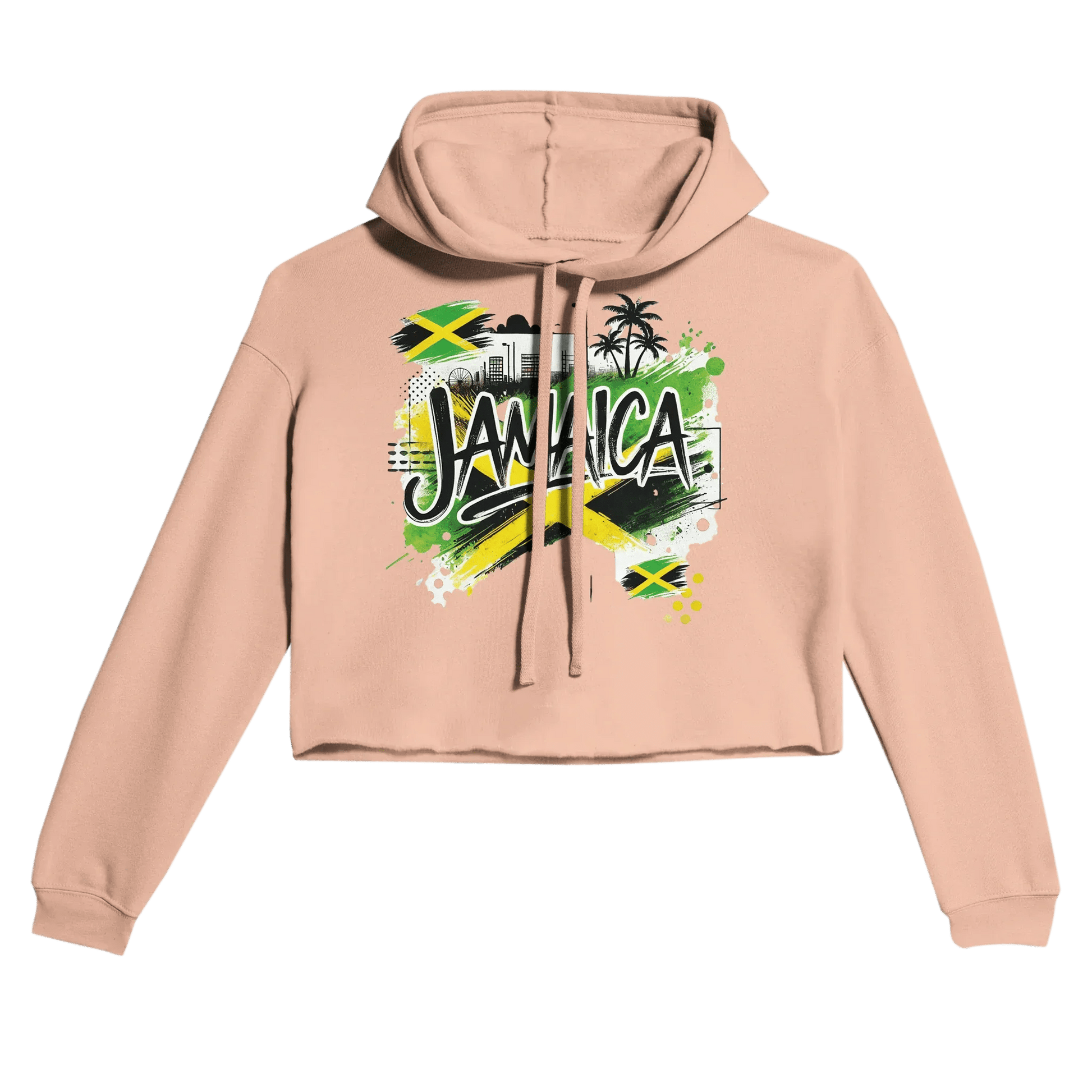 Gelato Crop Top Hoodie Peach Jamaica Urban Wear Women's Cropped Hoodie | Bella + Canvas 7502