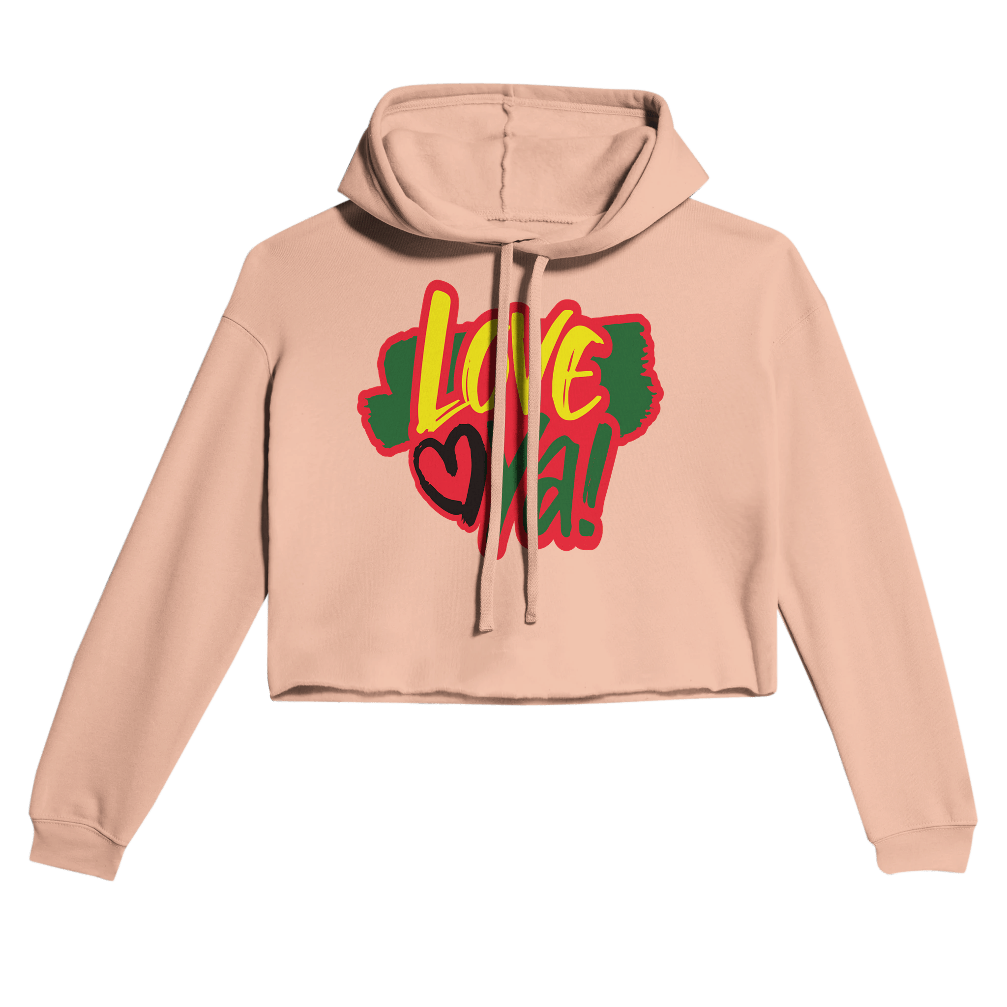Gelato Crop Top Hoodie Peach / S Love Ya! Women's Cropped Hoodie | Bella + Canvas 7502