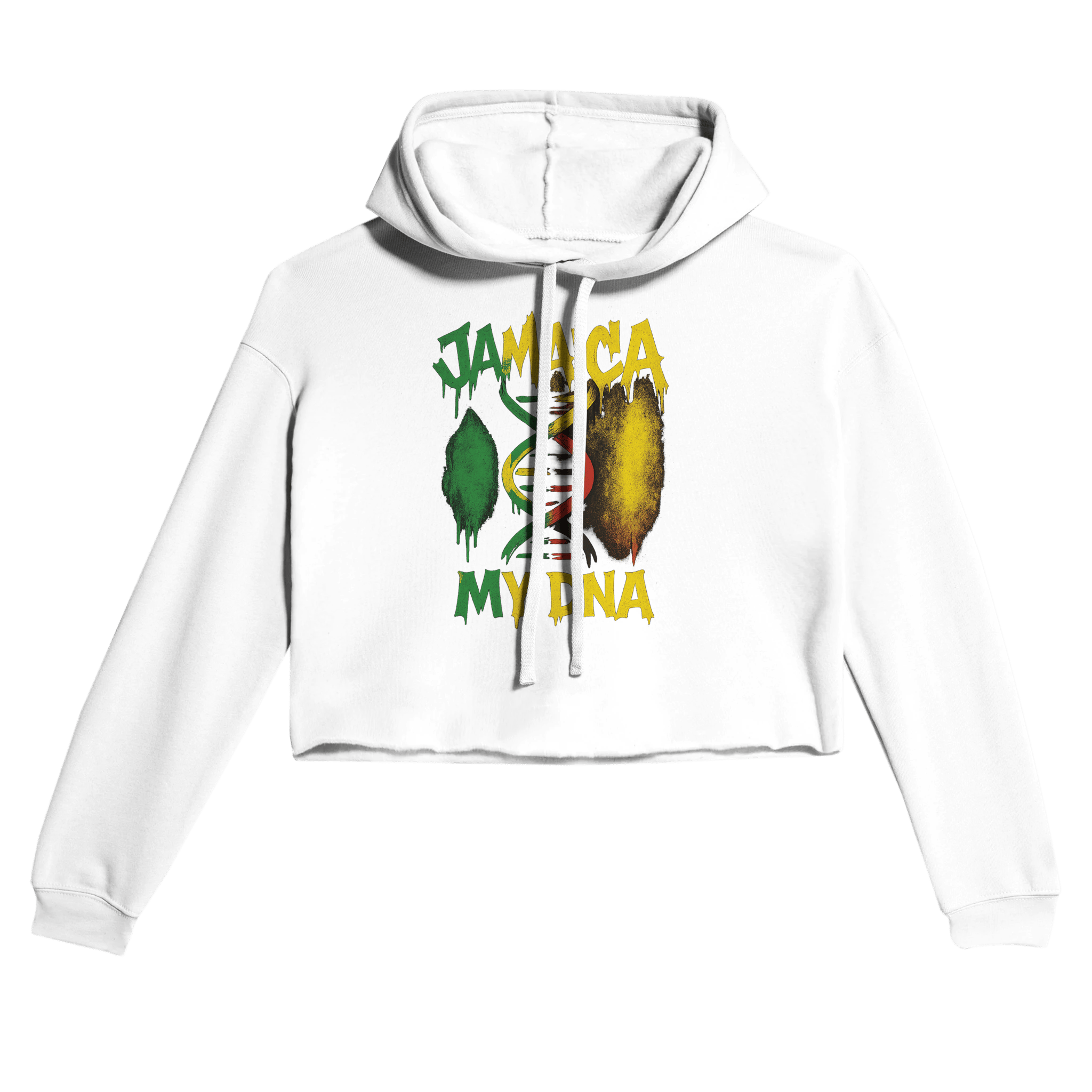 Gelato Crop Top Hoodie White / S Jamaica My DNA SR1 Women's Cropped Hoodie | Bella + Canvas 7502
