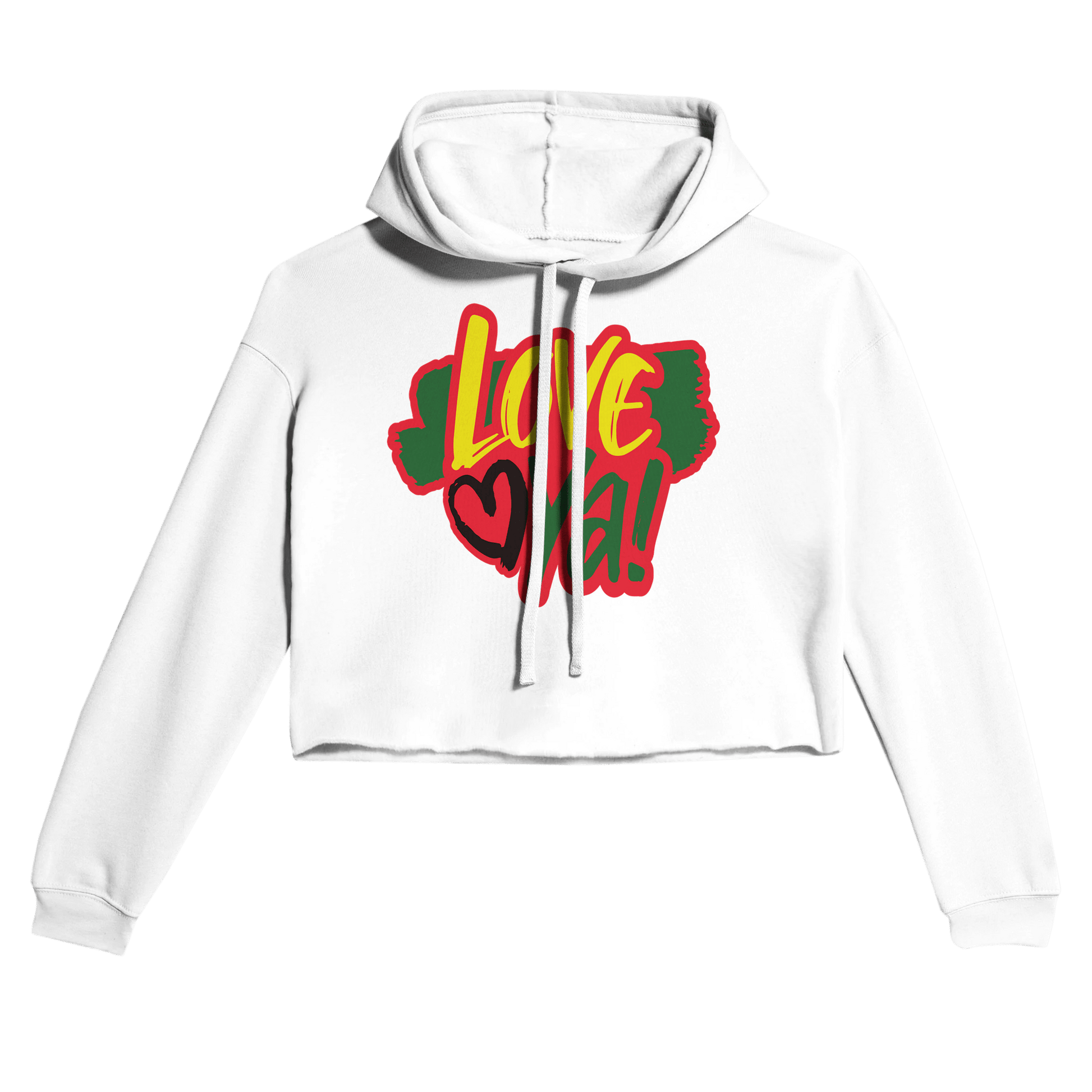 Gelato Crop Top Hoodie White / S Love Ya! Women's Cropped Hoodie | Bella + Canvas 7502