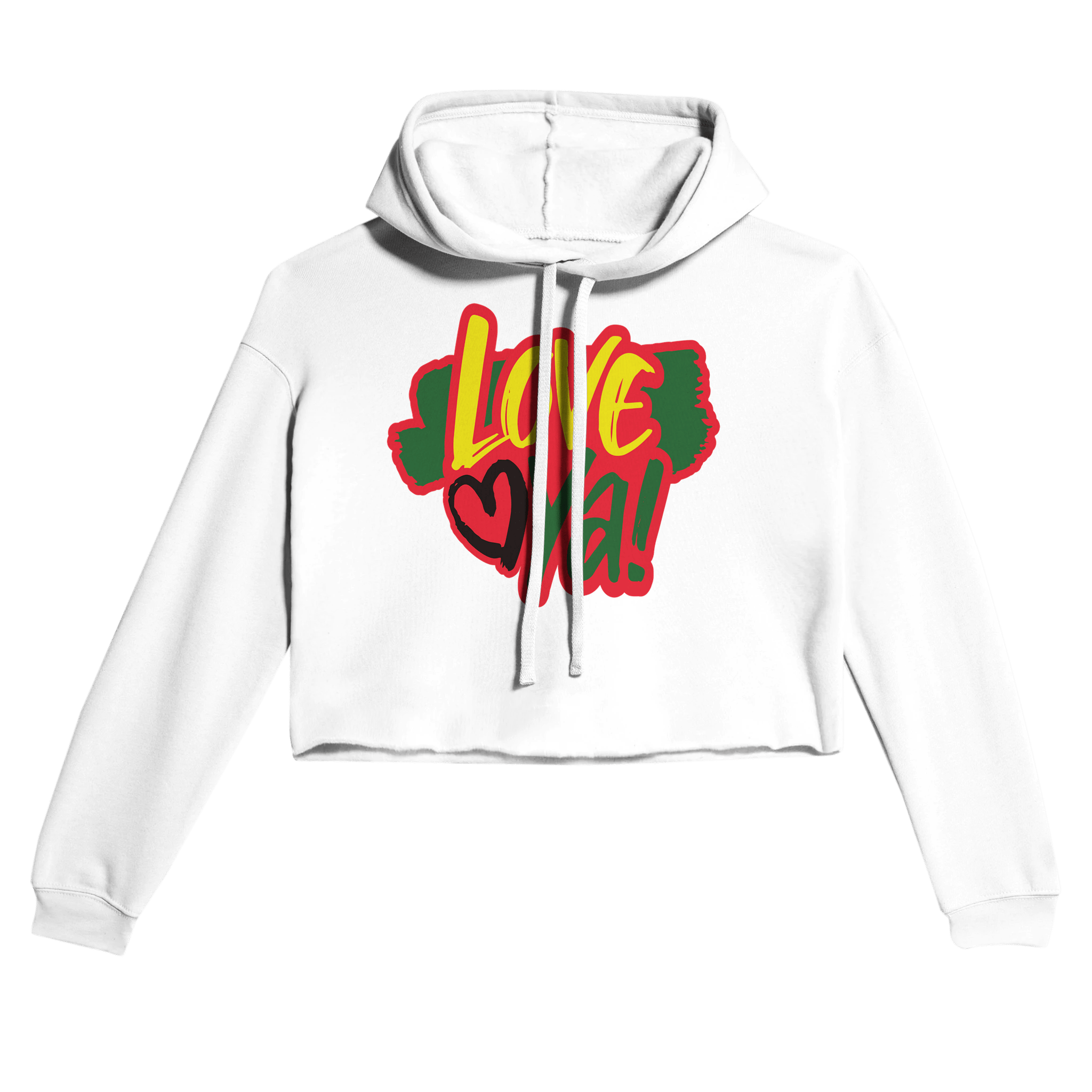 Gelato Crop Top Hoodie White / S Love Ya! Women's Cropped Hoodie | Bella + Canvas 7502