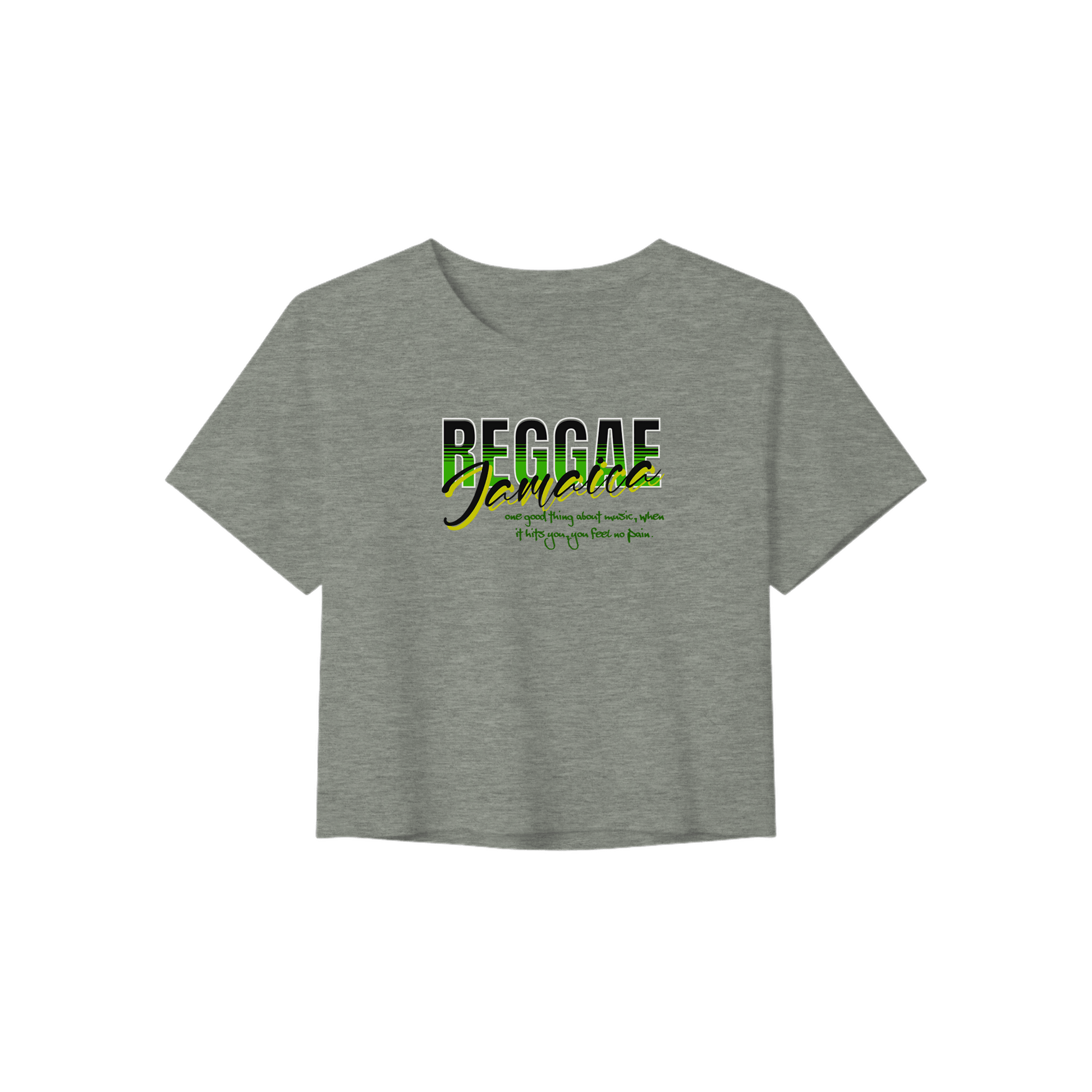 Gelato Print Material Athletic Heather / S Reggae Jamaica Women’s Crop Tee | Bella+Canvas 8882