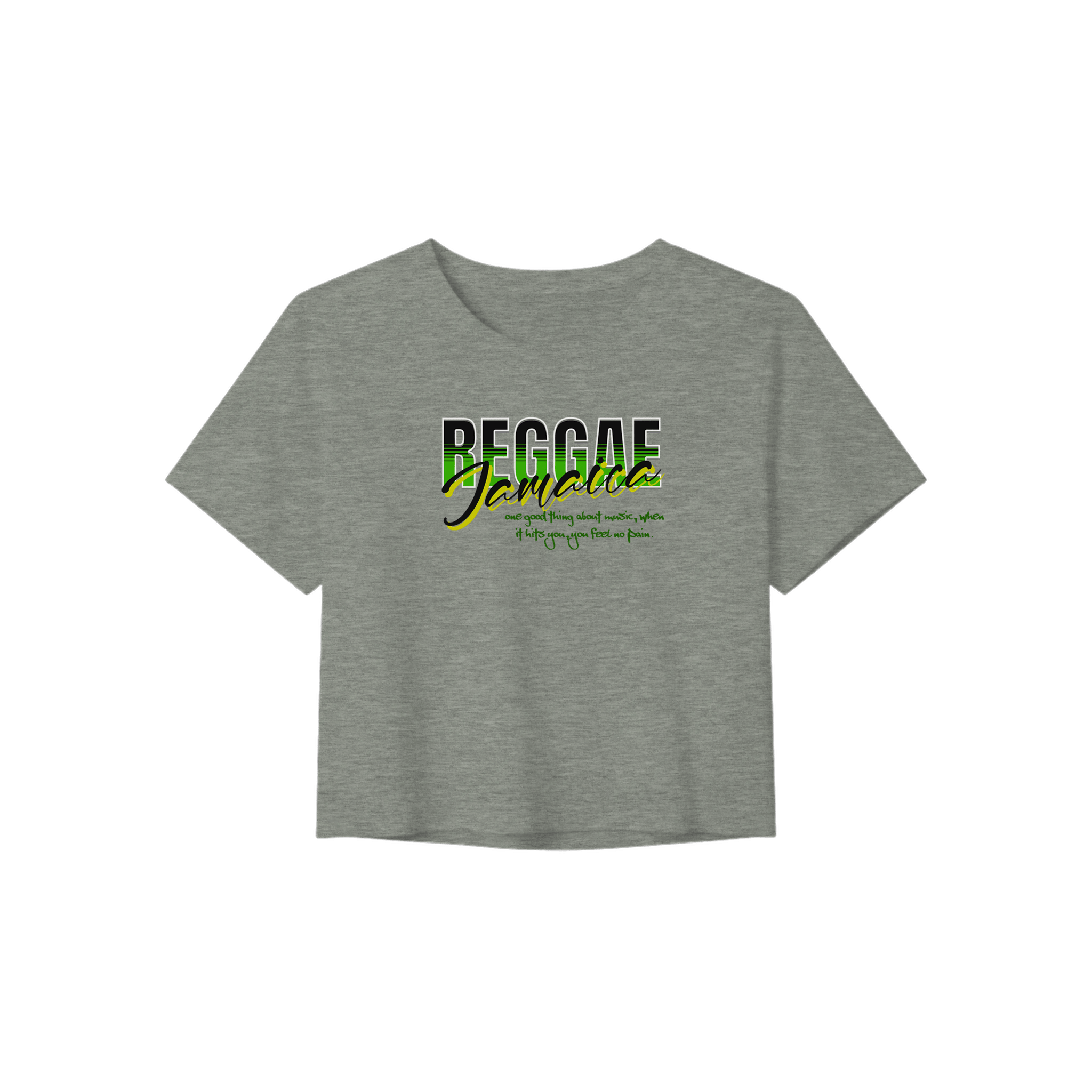 Gelato Print Material Athletic Heather / S Reggae Jamaica Women’s Crop Tee | Bella+Canvas 8882