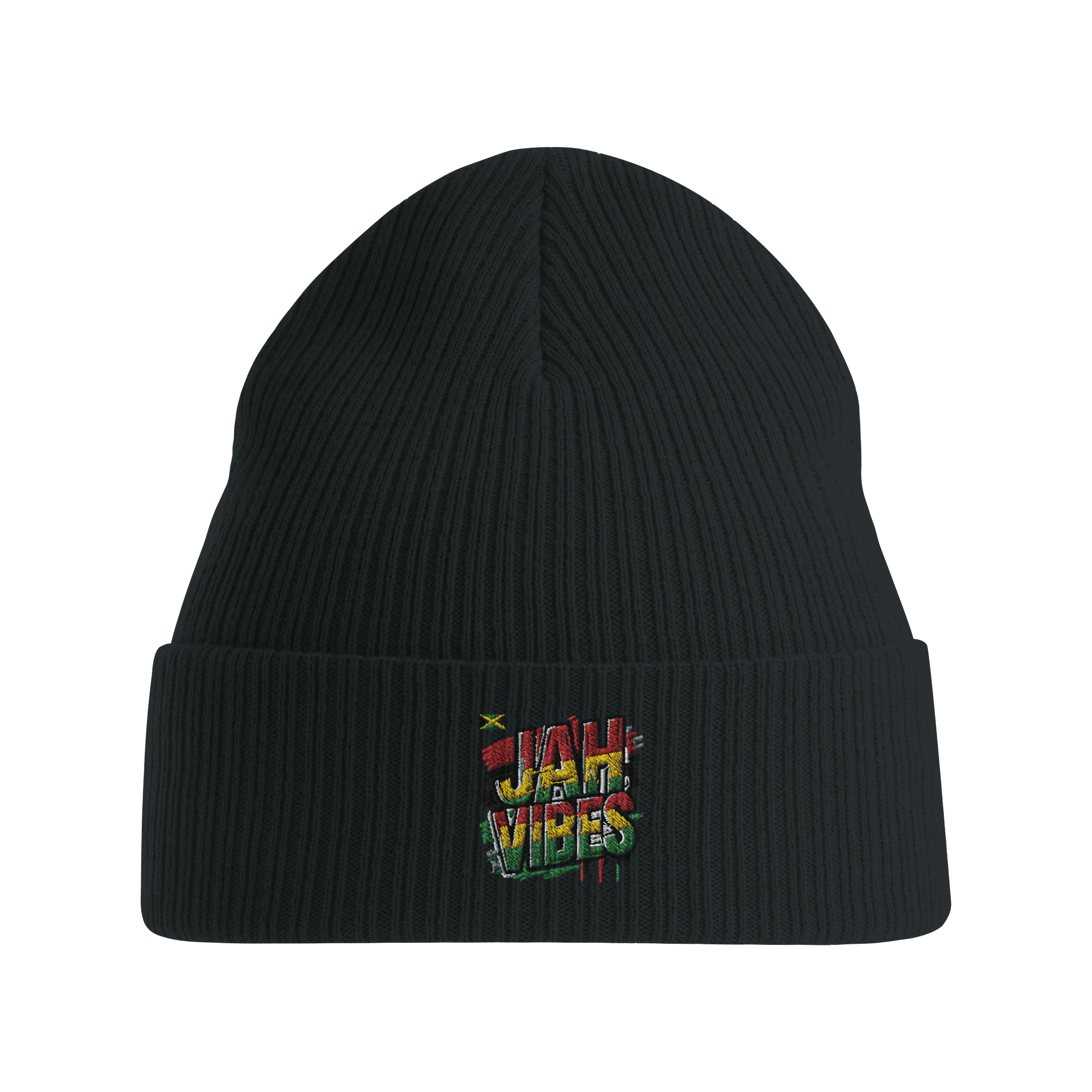 Gelato Print Material Black Jah Vibes Sustainable Cuffed Beanie | Atlantis NELSON