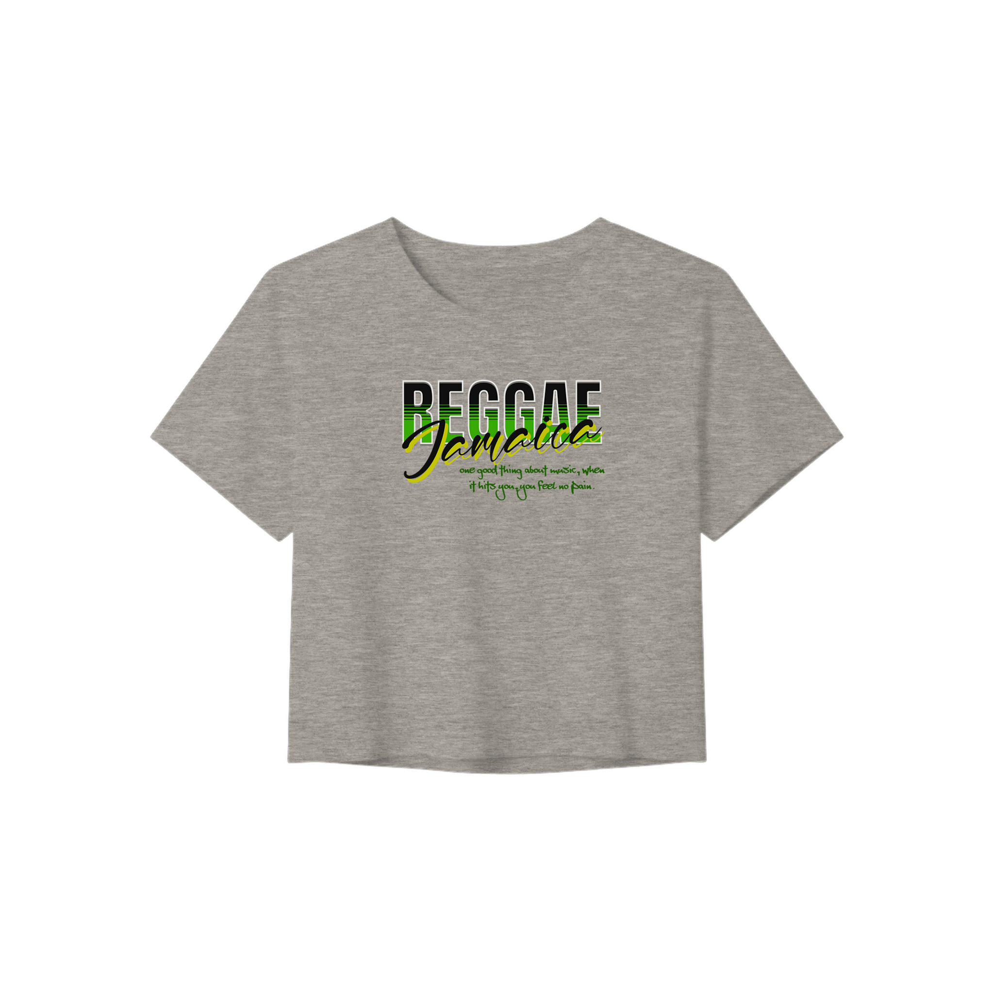 Gelato Print Material Heather Dust / S Reggae Jamaica Women’s Crop Tee | Bella+Canvas 8882