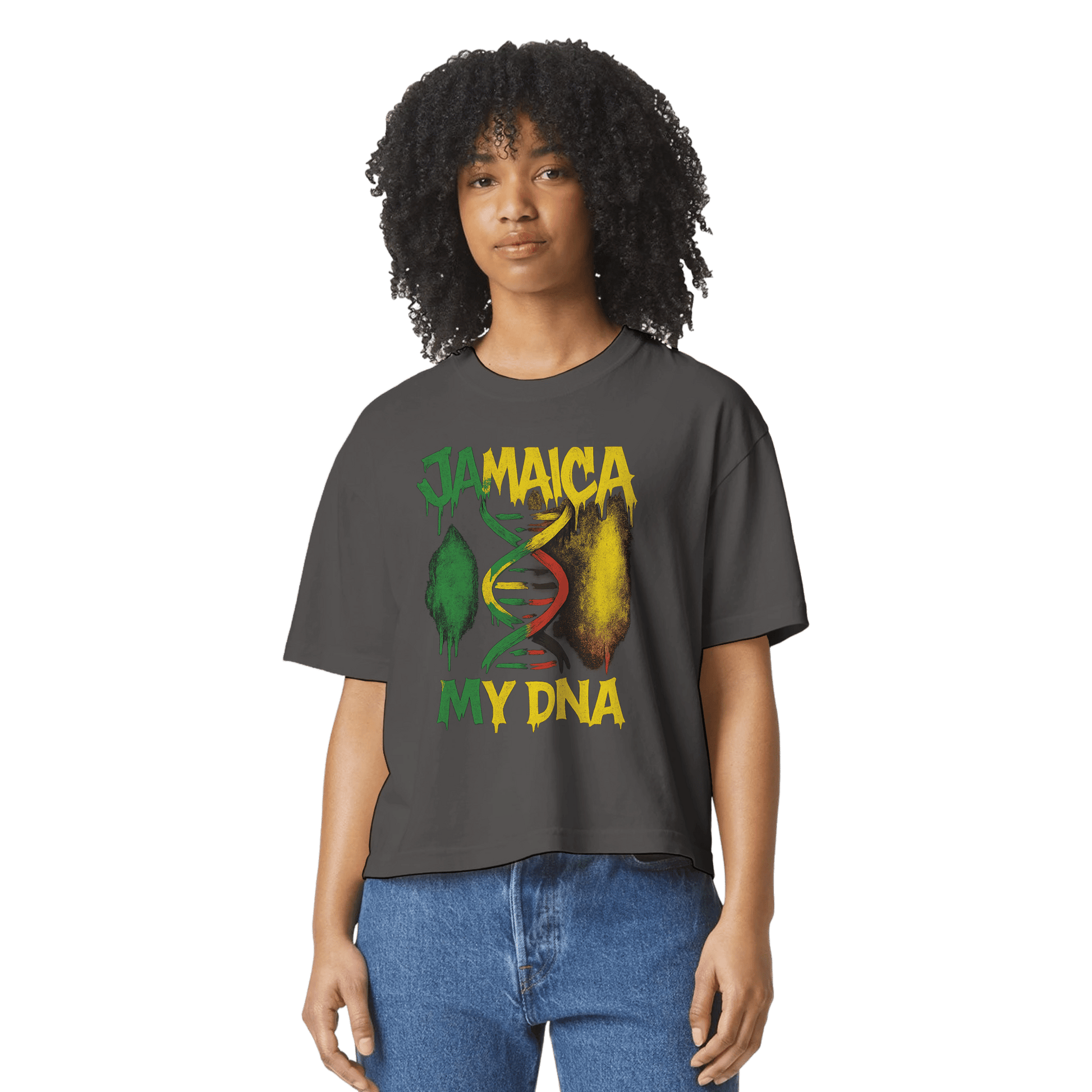 Gelato Print Material Jamaica My DNA Women's Heavyweight Cropped T-Shirt | Comfort Colors 3023CL