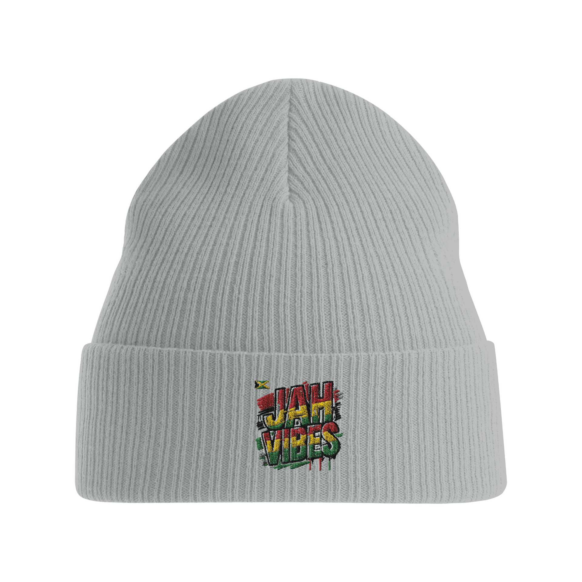 Gelato Print Material Light Grey Jah Vibes Sustainable Cuffed Beanie | Atlantis NELSON