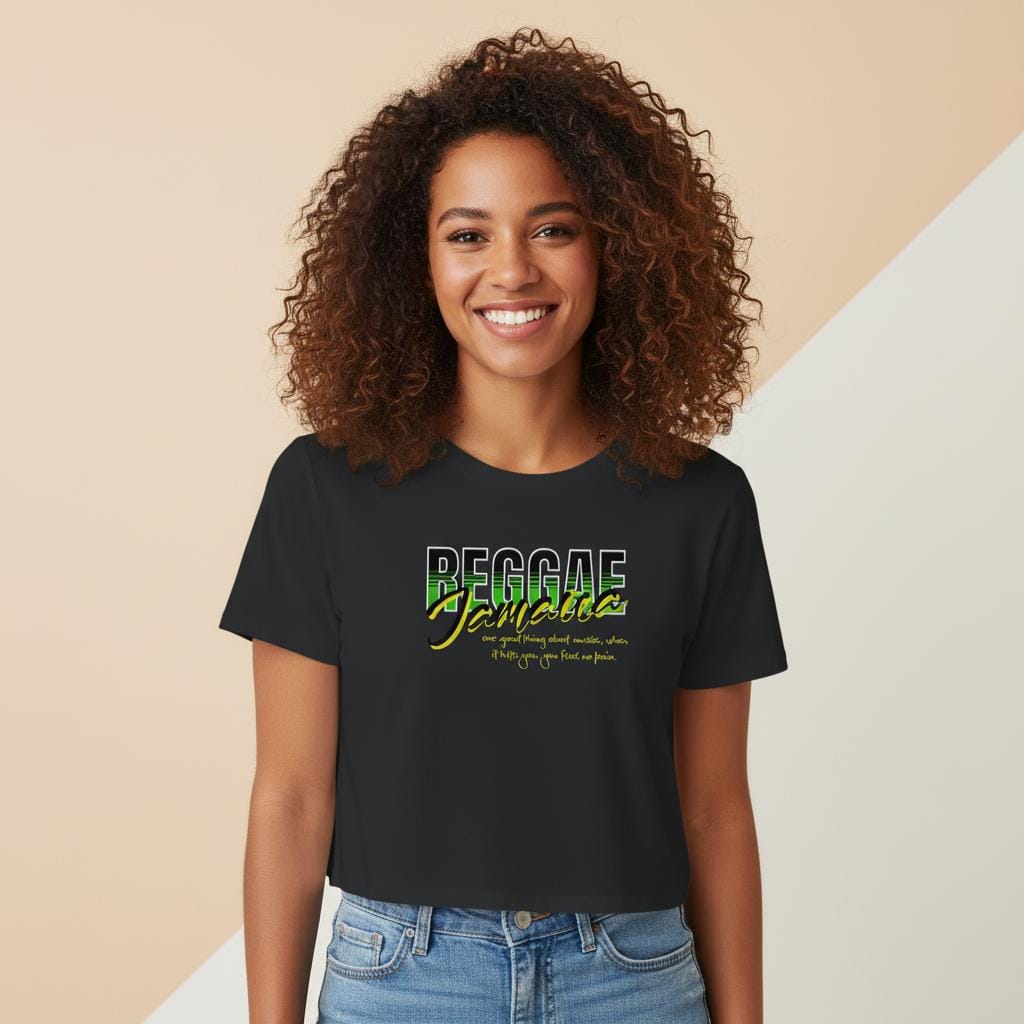 Gelato Print Material Reggae Jamaica Women’s Crop Tee | Bella+Canvas 8882