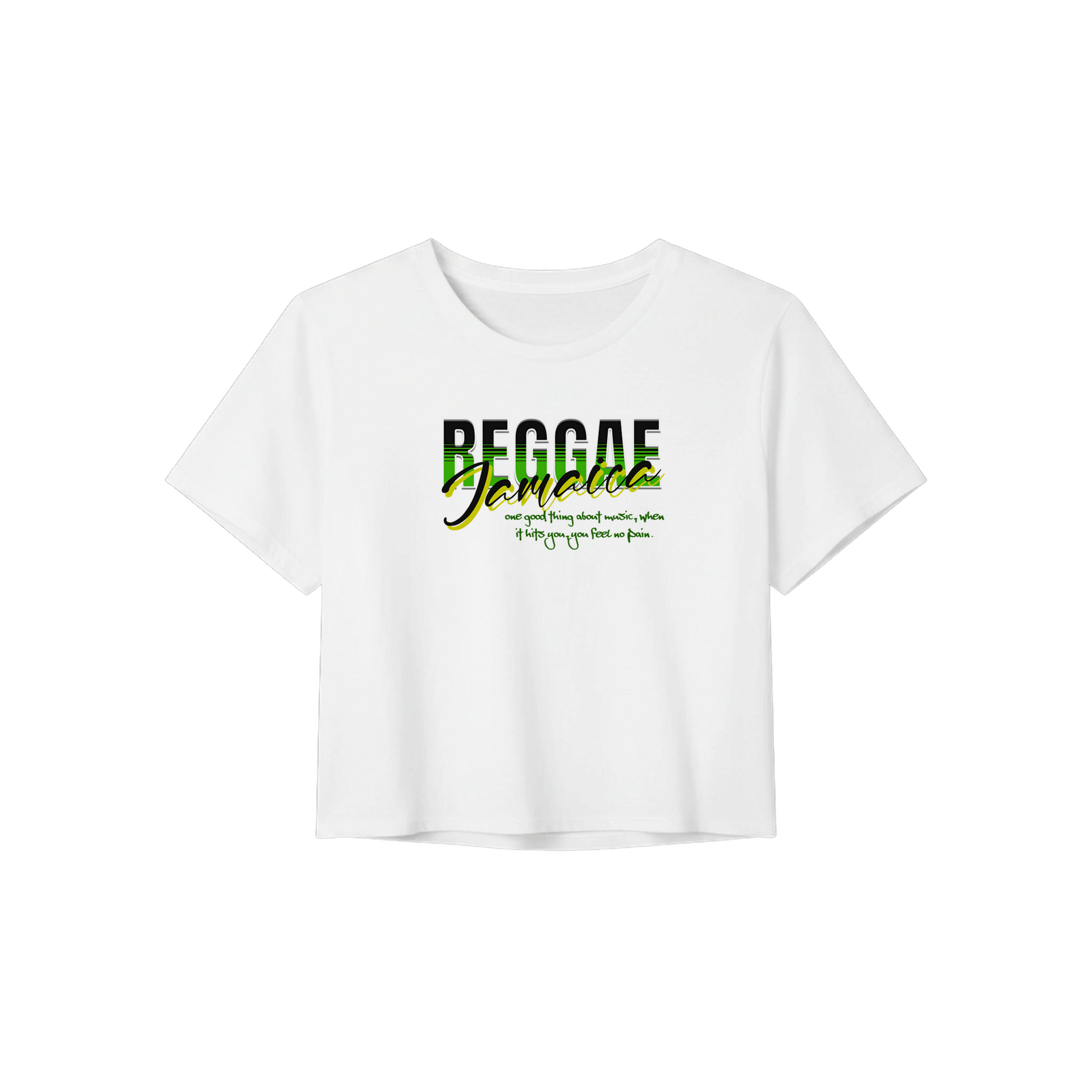 Gelato Print Material White / S Reggae Jamaica Women’s Crop Tee | Bella+Canvas 8882