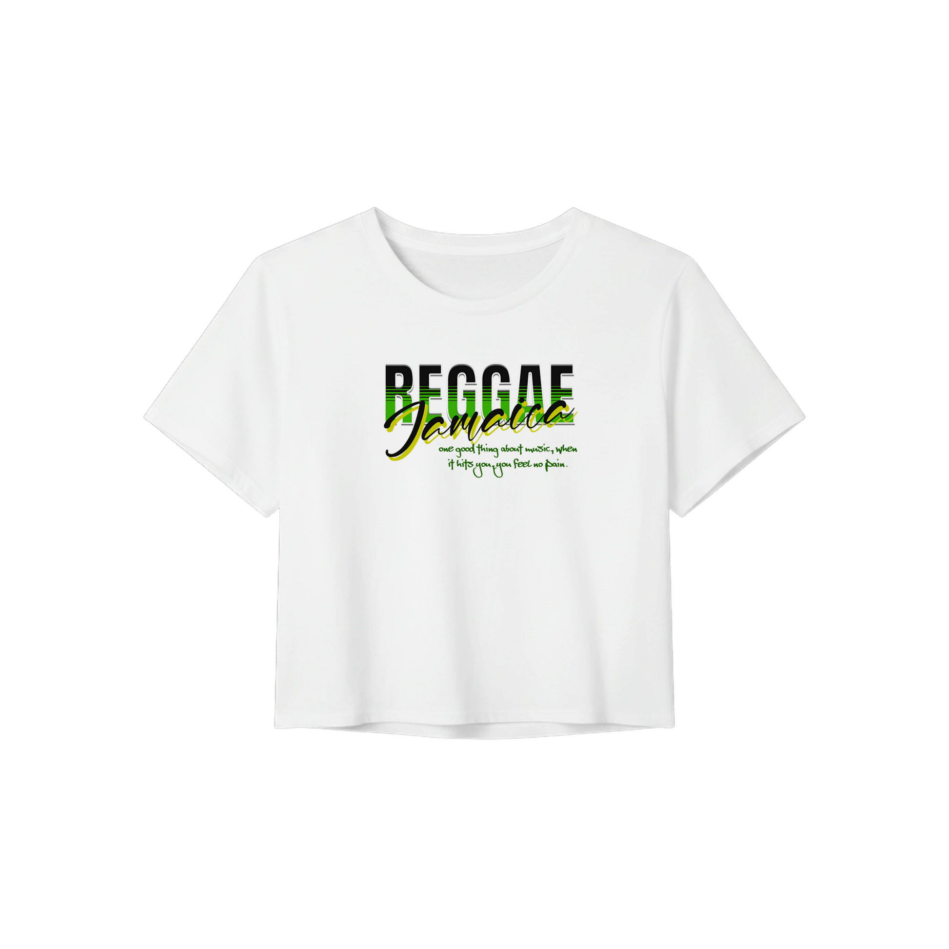Gelato Print Material White / S Reggae Jamaica Women’s Crop Tee | Bella+Canvas 8882