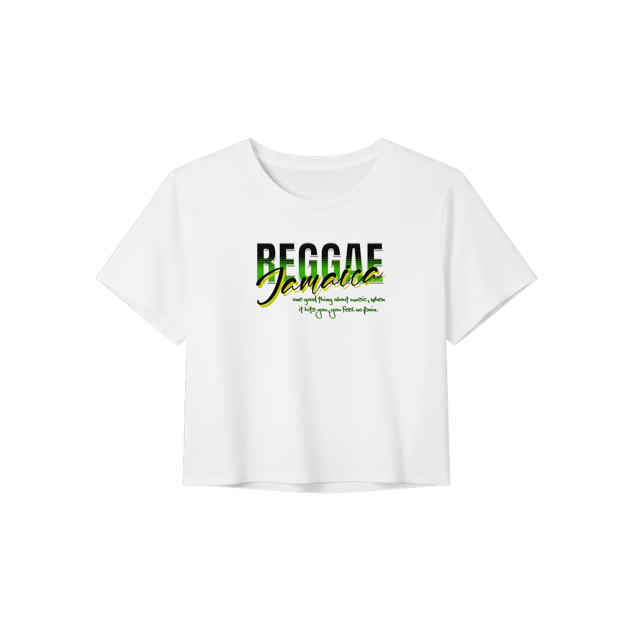 Gelato Print Material White / S Reggae Jamaica Women’s Crop Tee | Bella+Canvas 8882