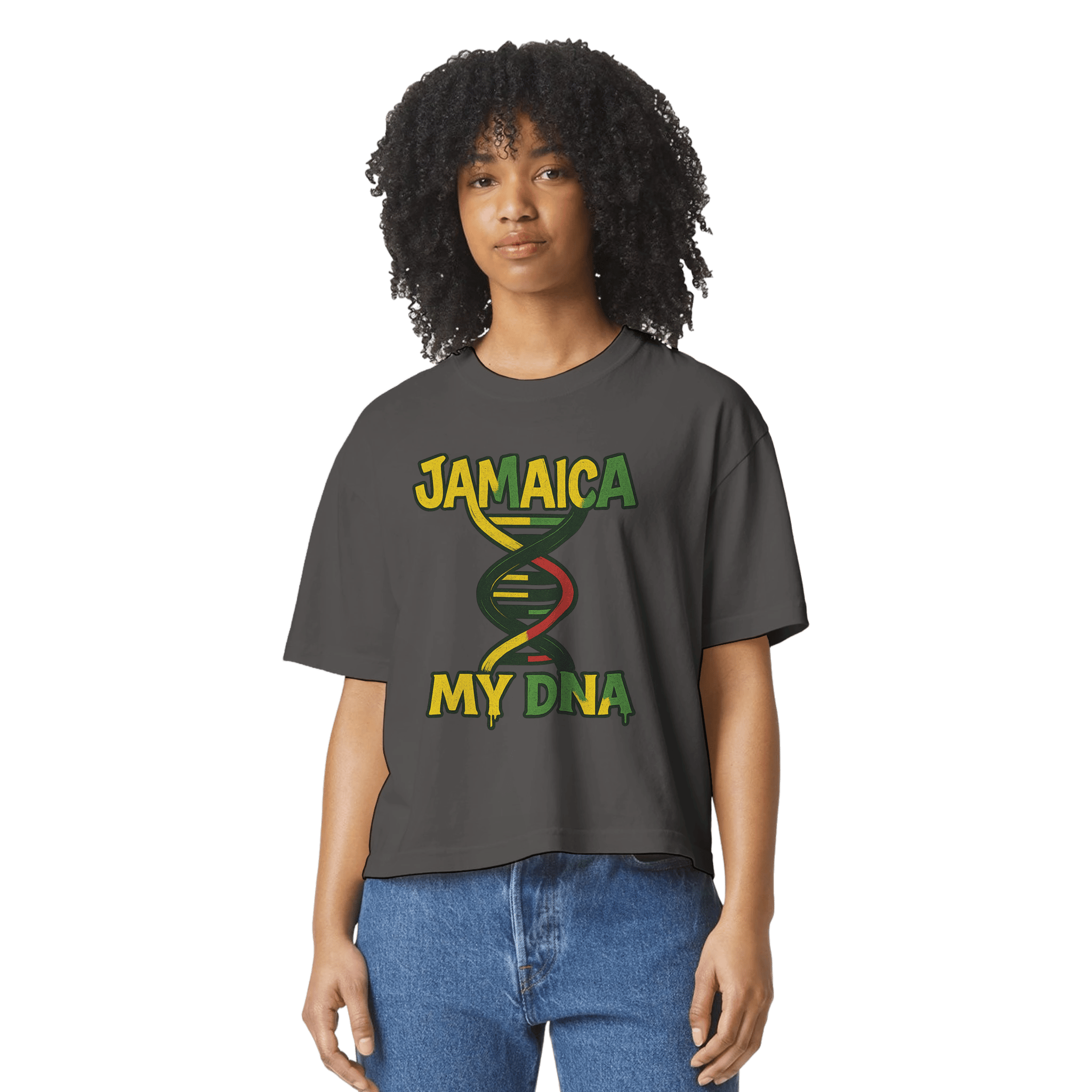 Gelato T-Shirts Jamaica My DNA Women's Heavyweight Cropped T-Shirt | Comfort Colors 3023CL pepper