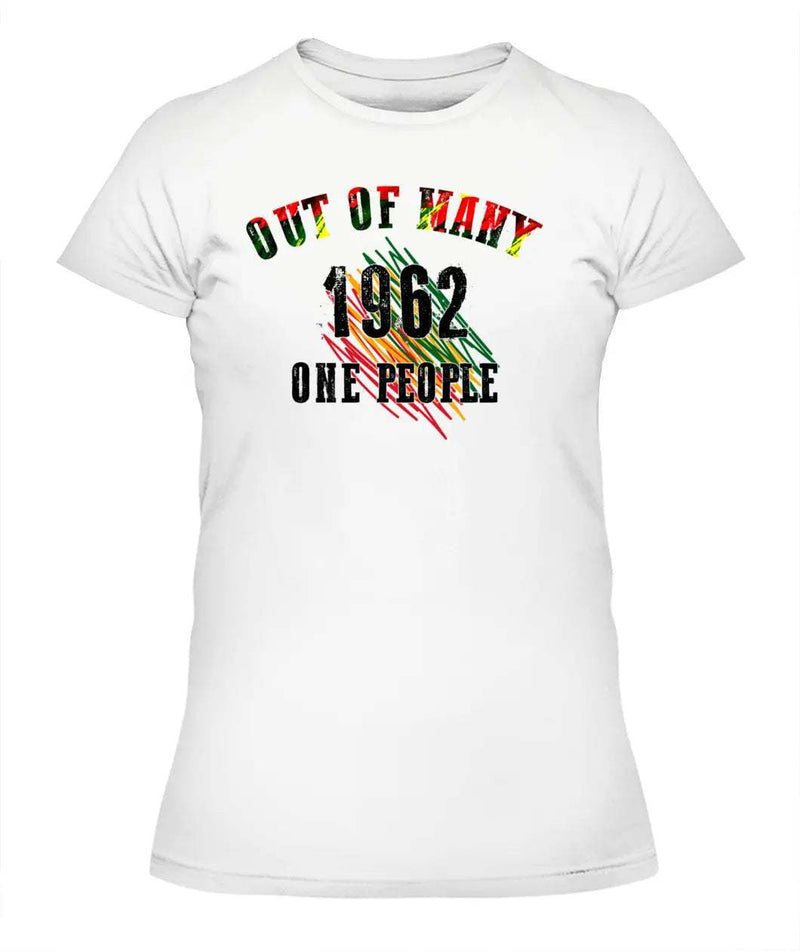 Stylish3Tees.com White / 2Xl Ladys Out Of Many One People Lady'S T-Shirt | G5000L