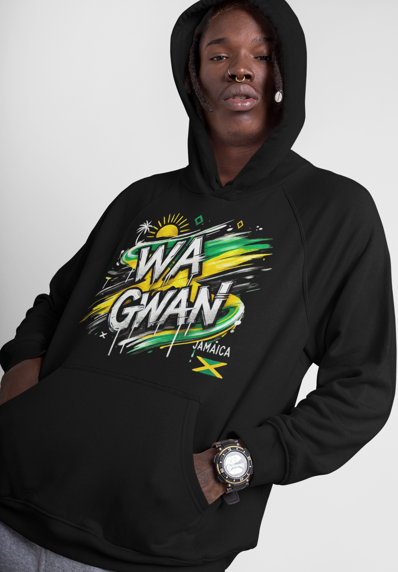 WA GWAN Jamaica Unisex Ultimate Cotton Hooded Sweatshirt