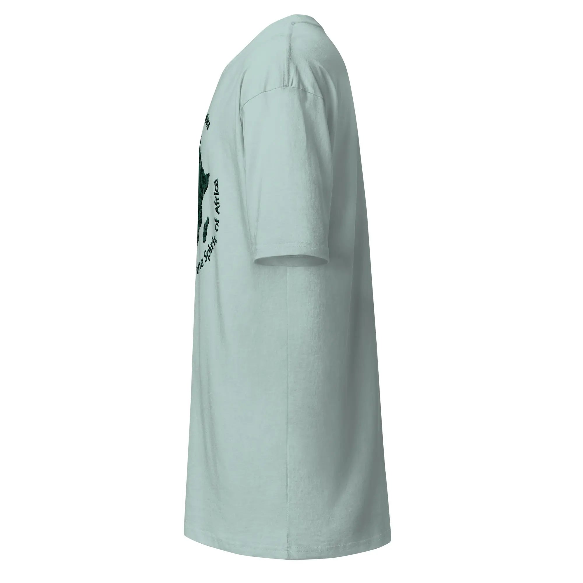 Spirit Of Africa men's premium heavyweight cotton tee side view in light color