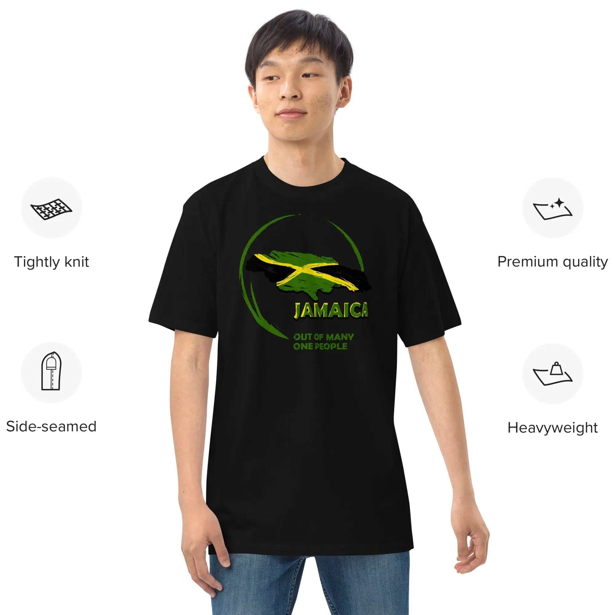 STYLISH3TEES.COM Out Of Many One People  Men’s Premium Heavyweight Tee