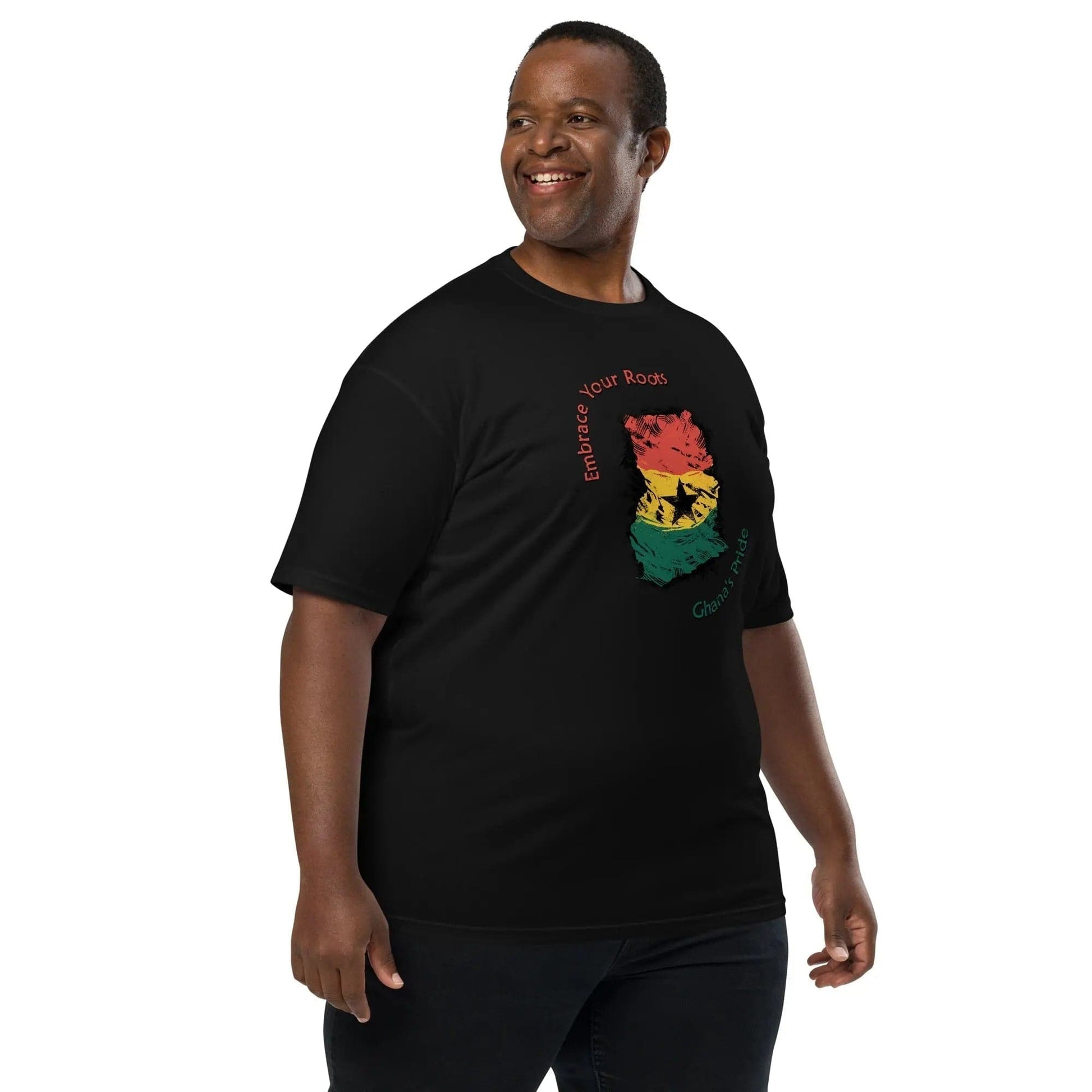 STYLISH3TEES.COM Roots Of Ghana's Pride Men’s premium heavyweight tee