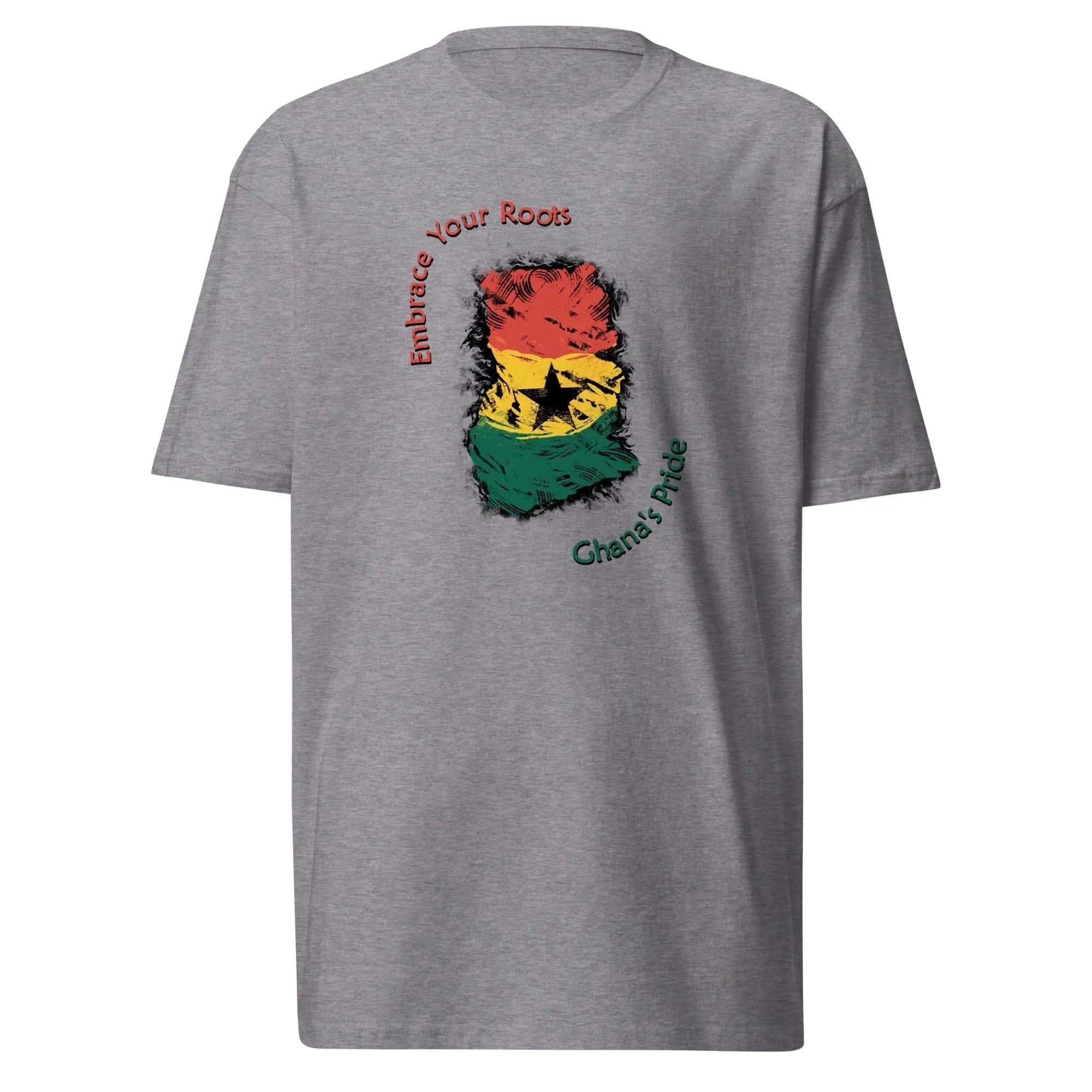 STYLISH3TEES.COM Carbon Grey / S Roots Of Ghana's Pride Men’s premium heavyweight tee