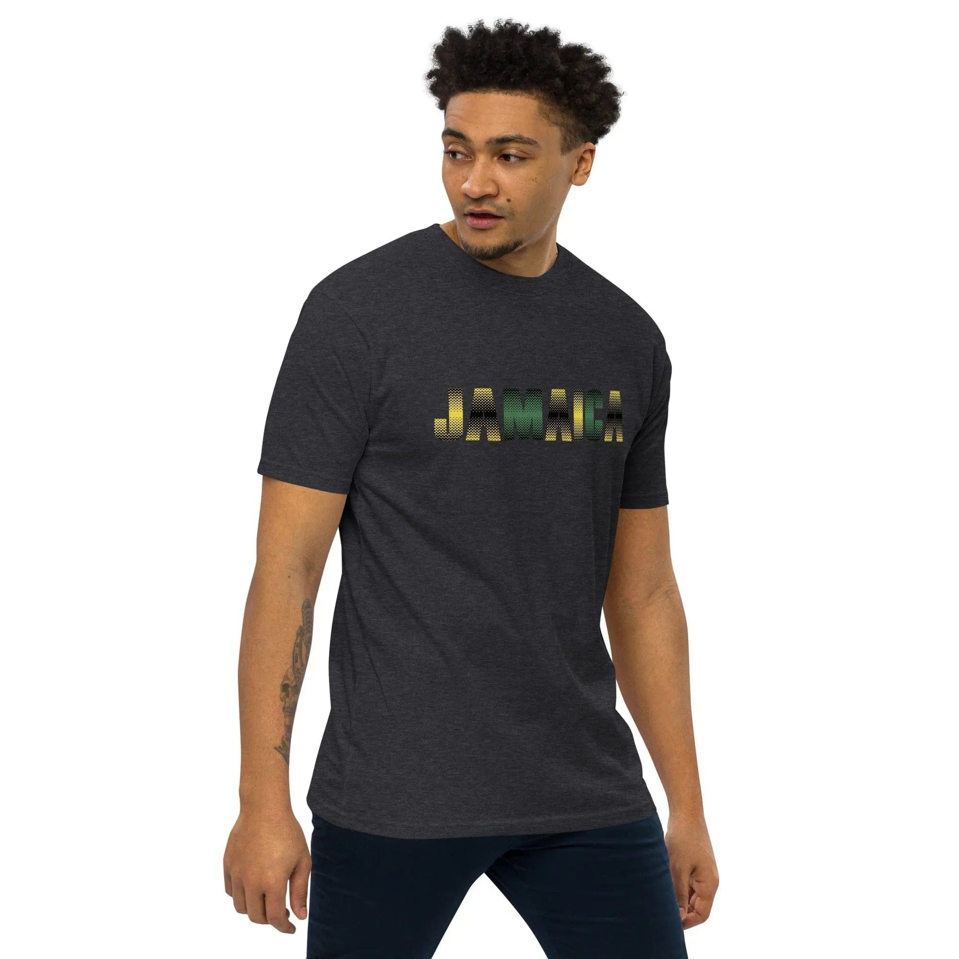 STYLISH3TEES.COM Jamaica Out Of Many One People Men’s Premium Heavyweight Tee