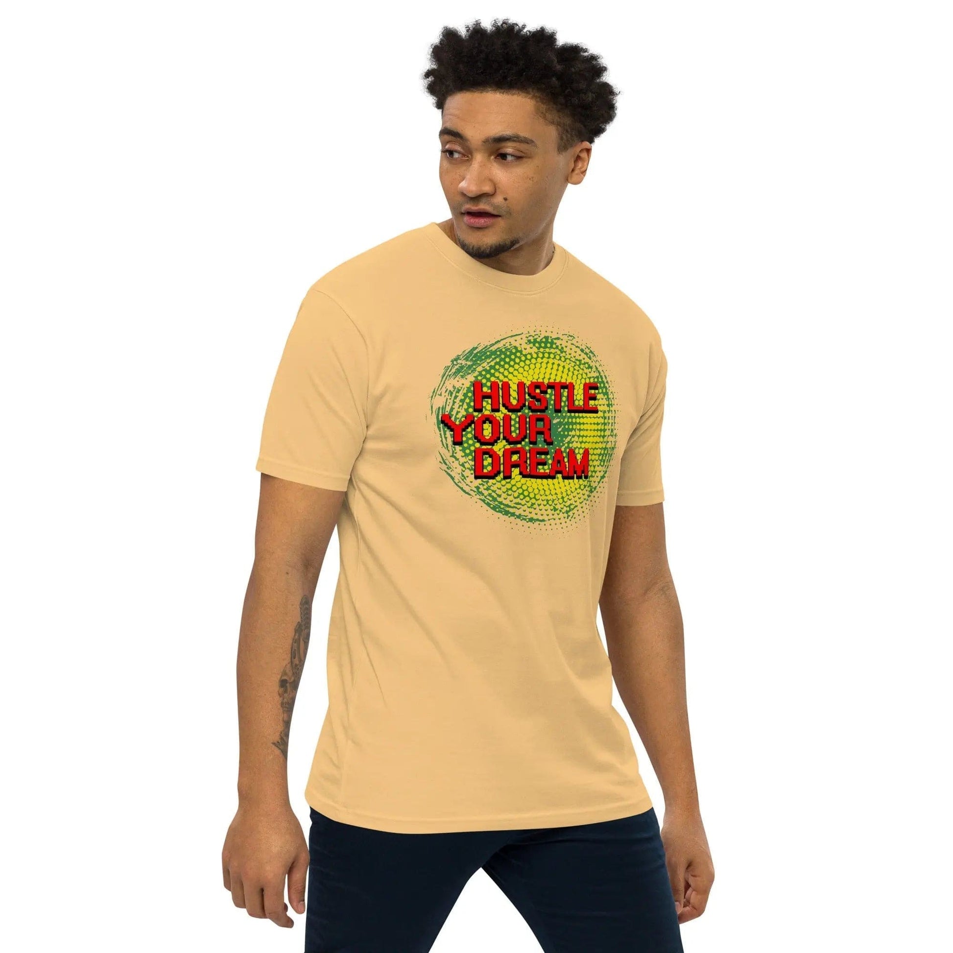 STYLISH3TEES.COM Hustle Your Dream Men’s premium heavyweight tee