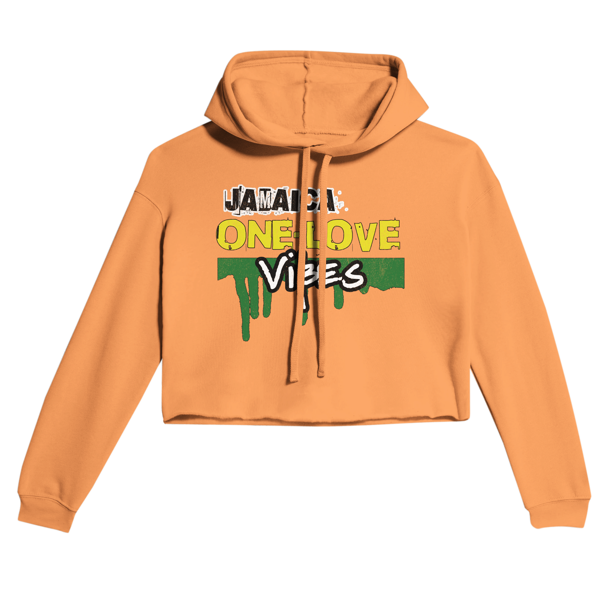My Store Crop Top Hoodie Peach / S Jamaica One Love Vibes. Women's Cropped Hoodie | Bella + Canvas 7502