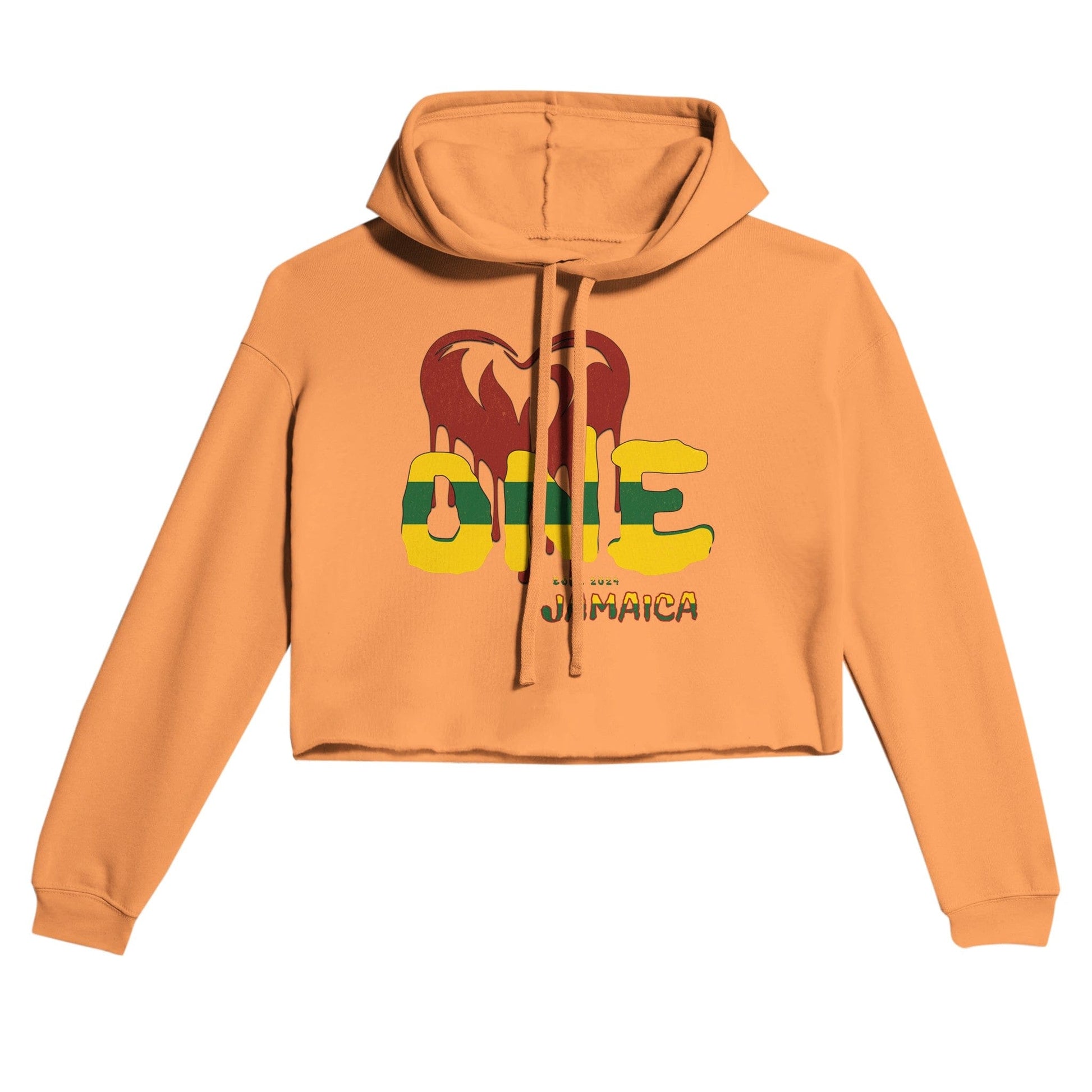 My Store Crop Top Hoodie Peach / S One Love Jamaica Women's Cropped Hoodie | Bella + Canvas 7502