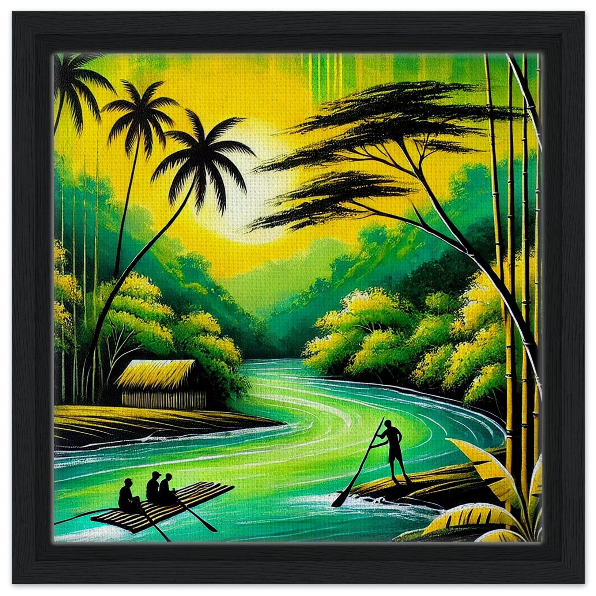 My Store Print Material 30x30 cm / 12x12″ / Black frame Island Rafting Two Framed Canvas