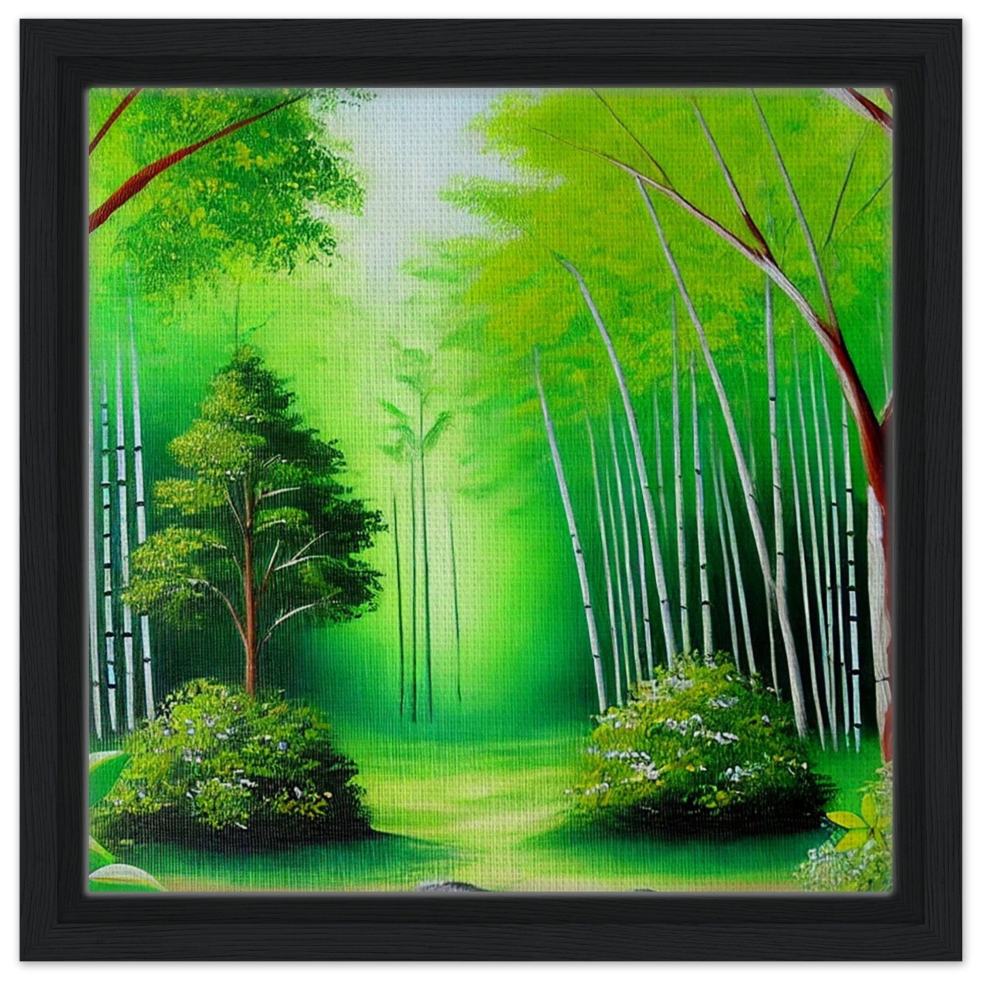 My Store Print Material 30x30 cm / 12x12″ / Black frame Old Bamboo Walk One Framed Canvas