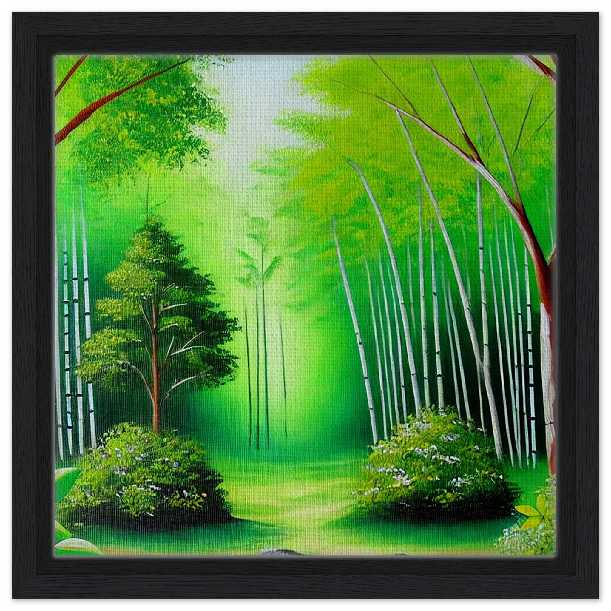 My Store Print Material 30x30 cm / 12x12″ / Black frame Old Bamboo Walk One Framed Canvas