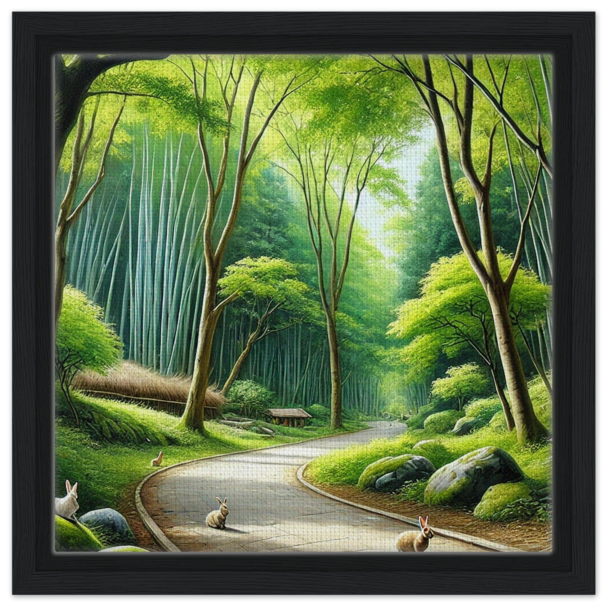 My Store Print Material 30x30 cm / 12x12″ / Black frame Old Forrest Trail One Framed Canvas