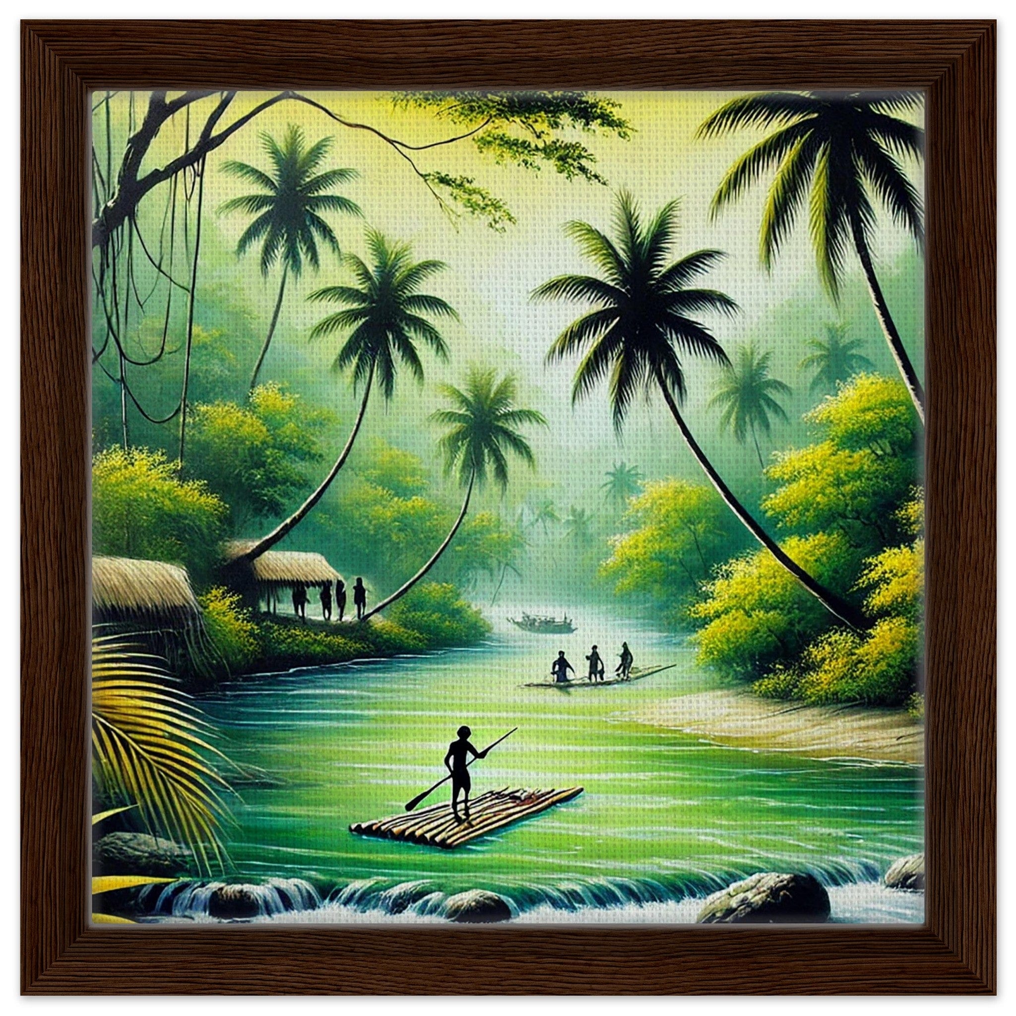 My Store Print Material 30x30 cm / 12x12″ / Dark wood frame Island Rafting One Framed Canvas
