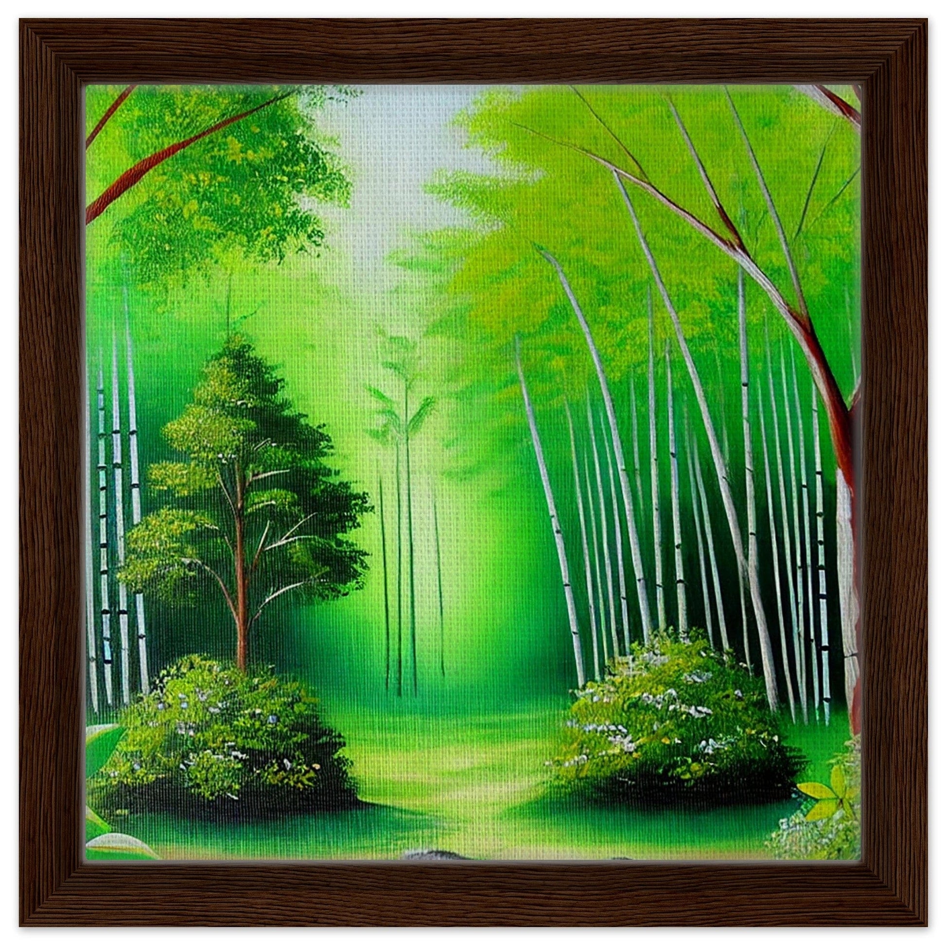 My Store Print Material 30x30 cm / 12x12″ / Dark wood frame Old Bamboo Walk One Framed Canvas