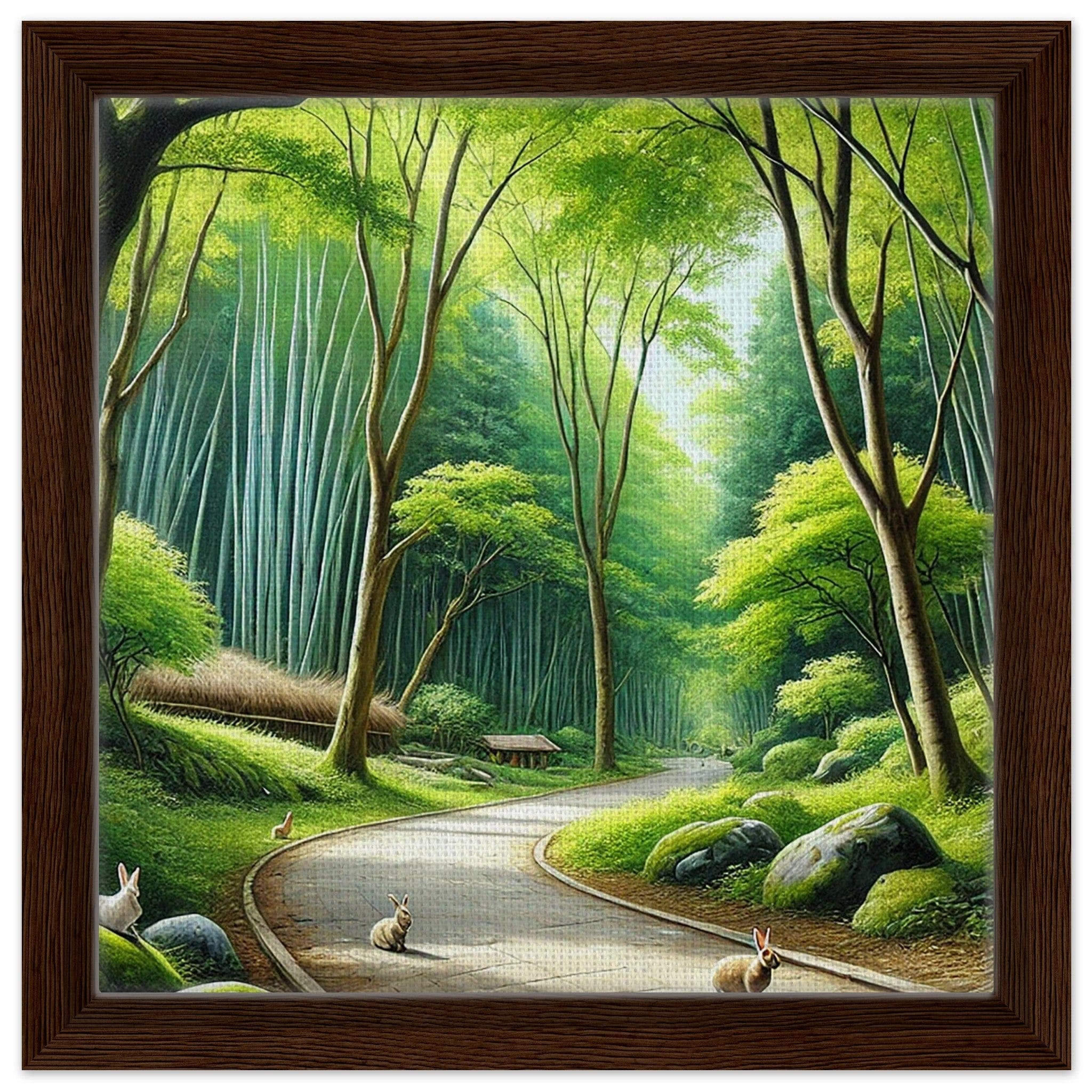 My Store Print Material 30x30 cm / 12x12″ / Dark wood frame Old Forrest Trail One Framed Canvas