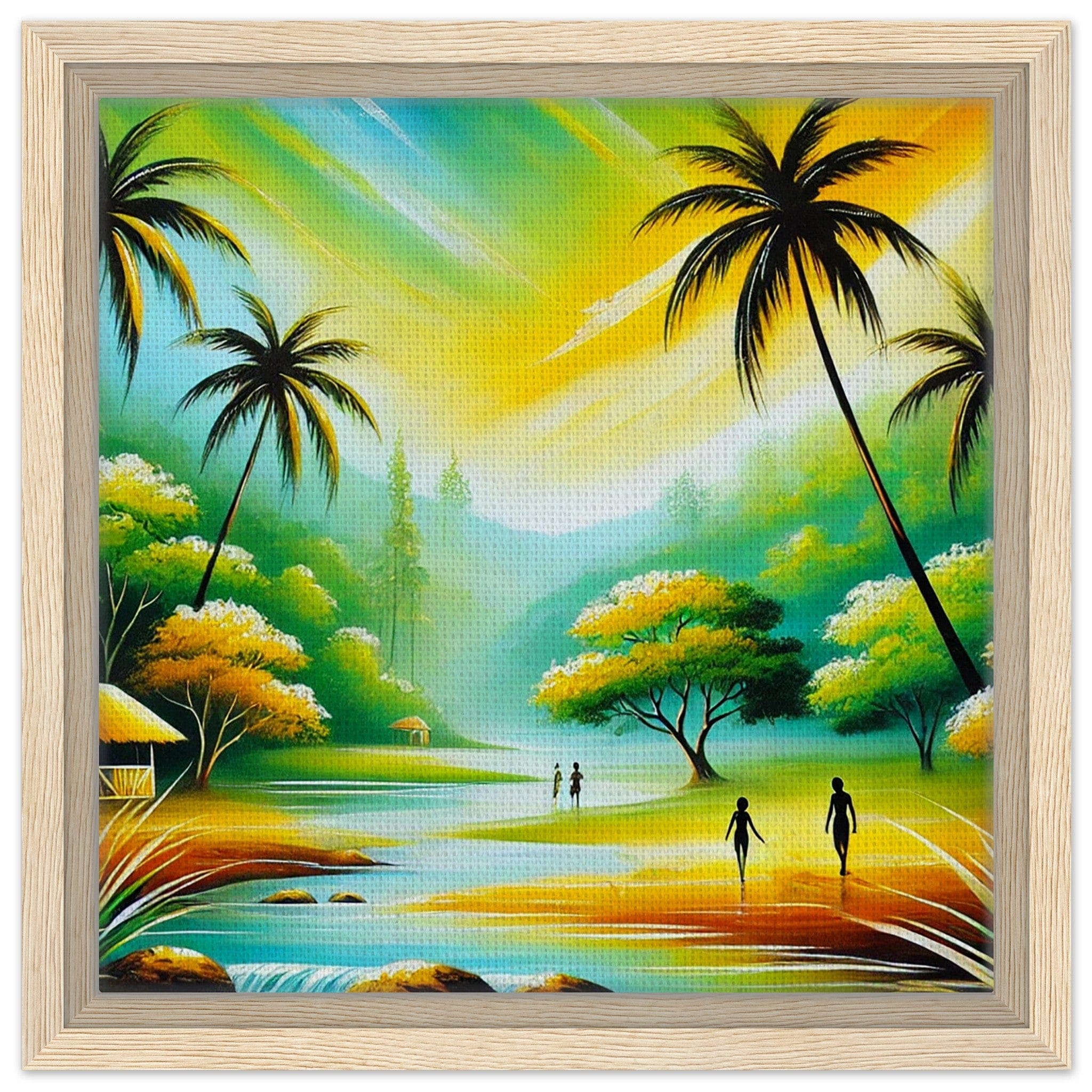 My Store Print Material 30x30 cm / 12x12″ / Wood frame Paradise Lakeside One Framed Canvas