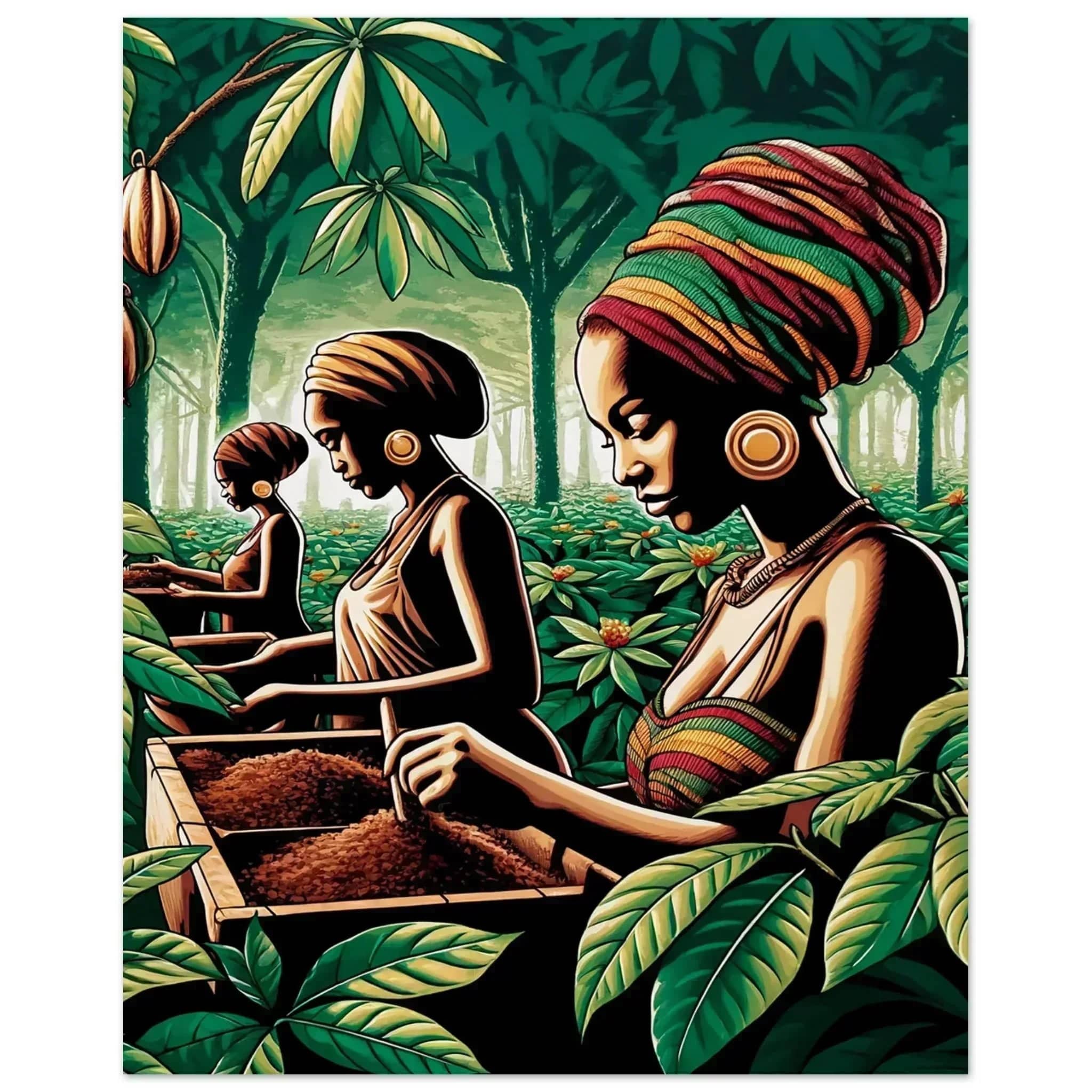My Store Print Material 40x50 cm / 16x20″ African Cocoa Farmers Lady's One Aluminum Print