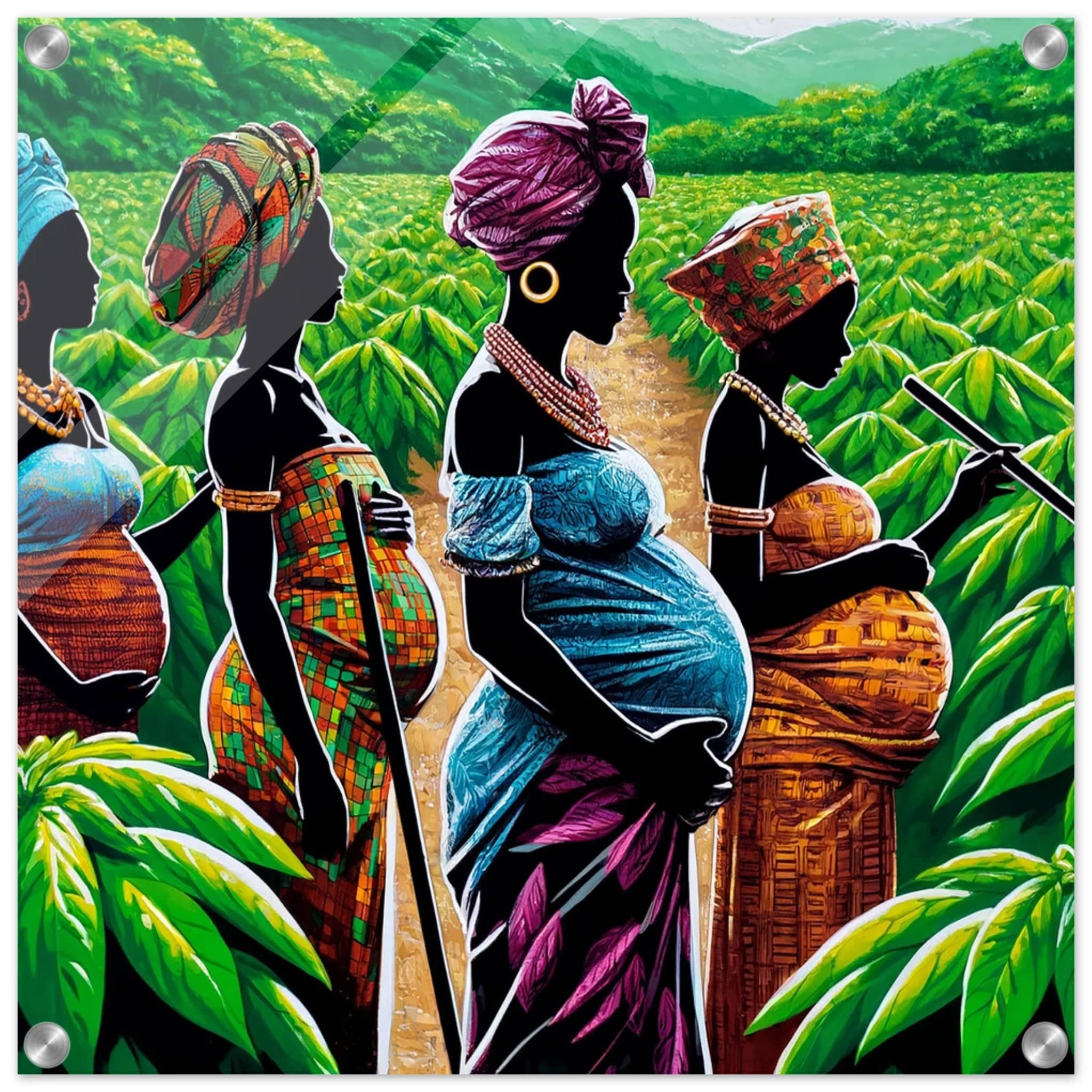 My Store Print Material 50x50 cm / 20x20″ Young Baby Mothers On The Cocoa Farm Five Acrylic Print