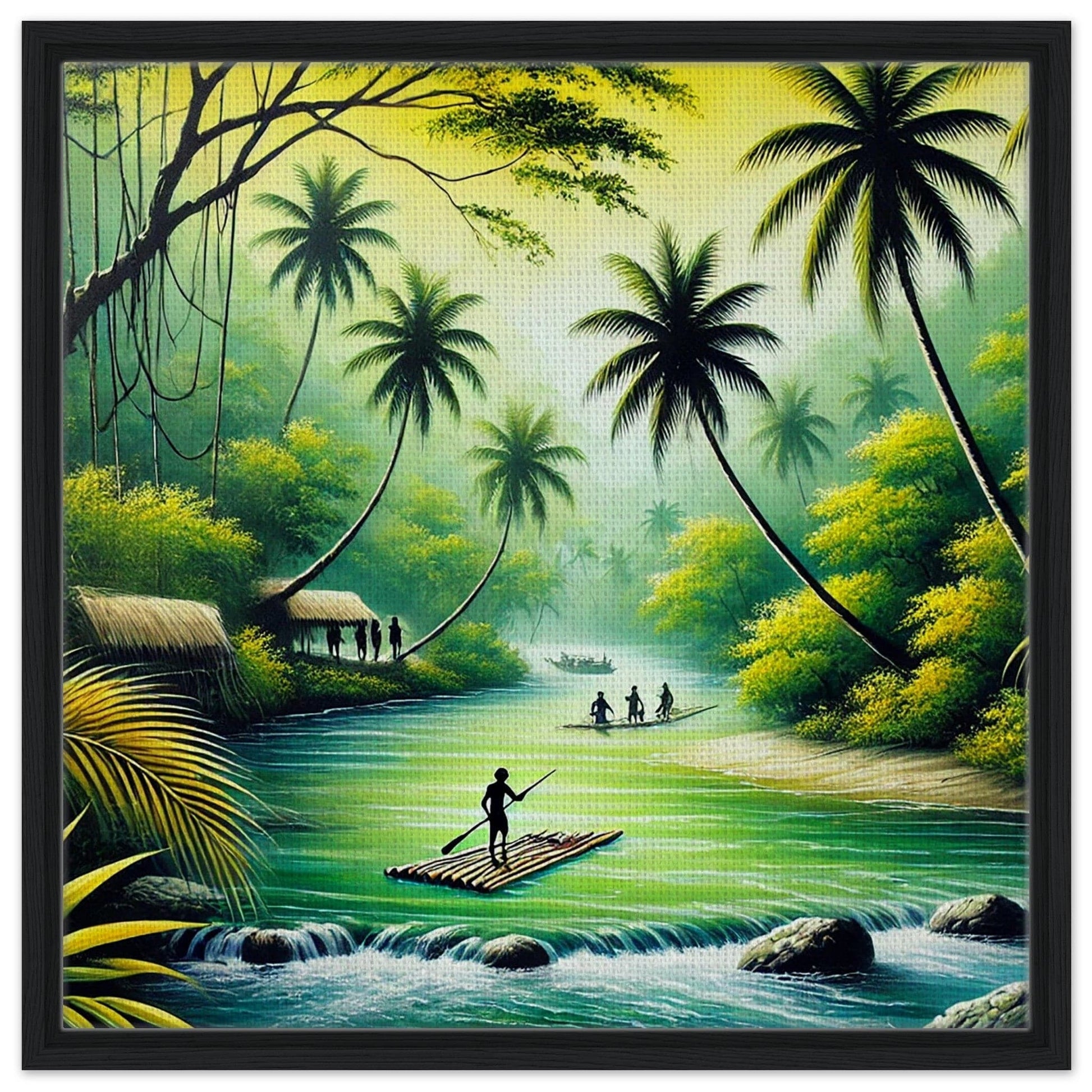 My Store Print Material 60x60 cm / 24x24″ / Black frame Island Rafting One Framed Canvas