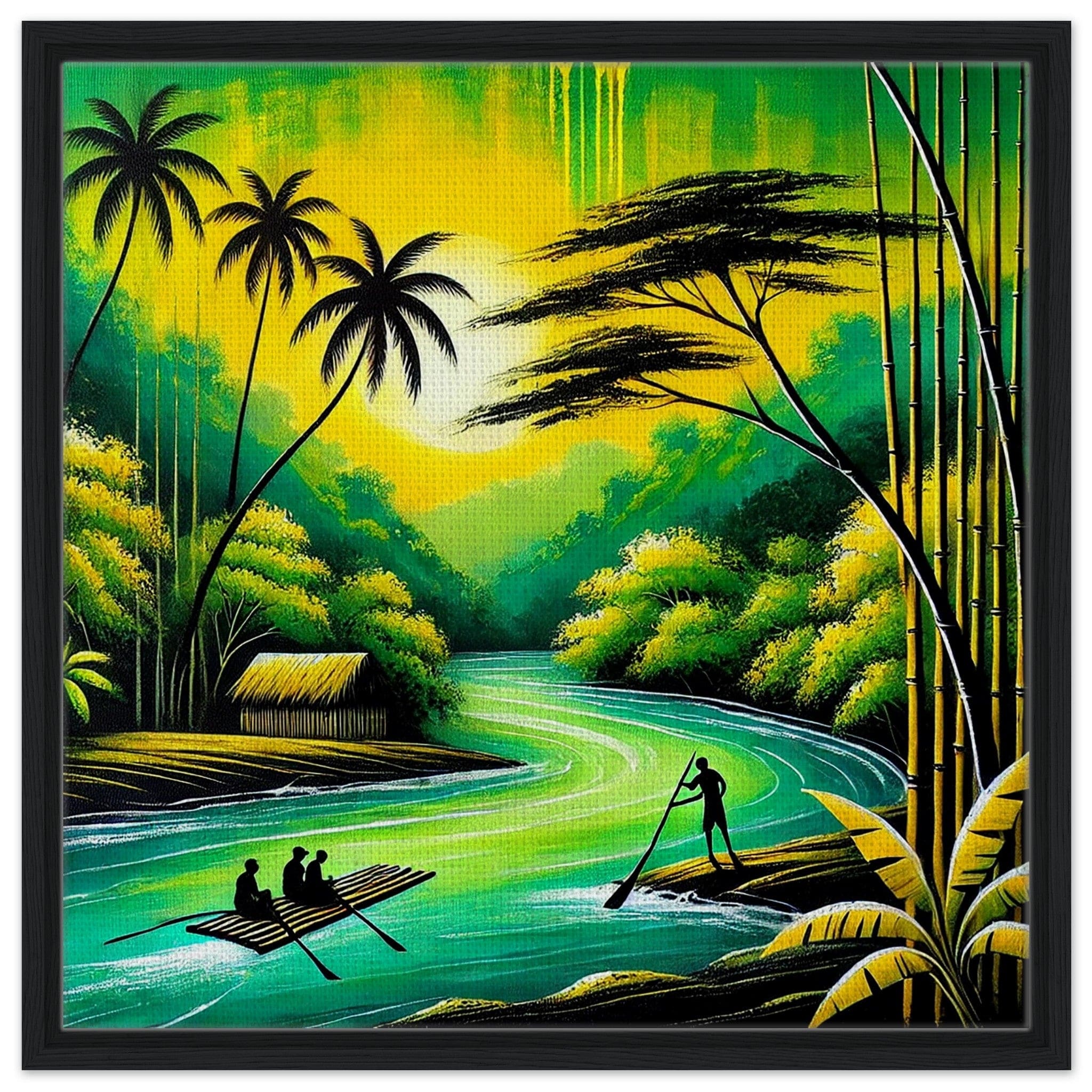 My Store Print Material 60x60 cm / 24x24″ / Black frame Island Rafting Two Framed Canvas