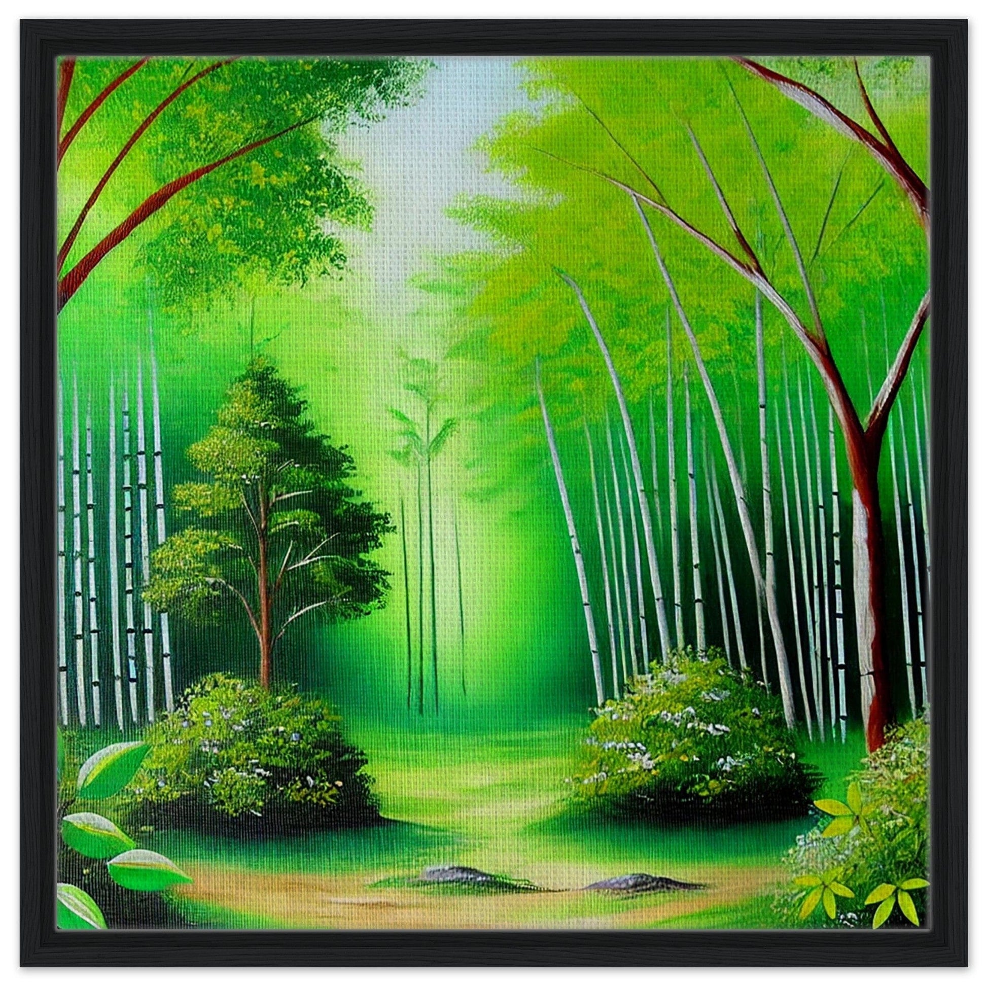 My Store Print Material 60x60 cm / 24x24″ / Black frame Old Bamboo Walk One Framed Canvas